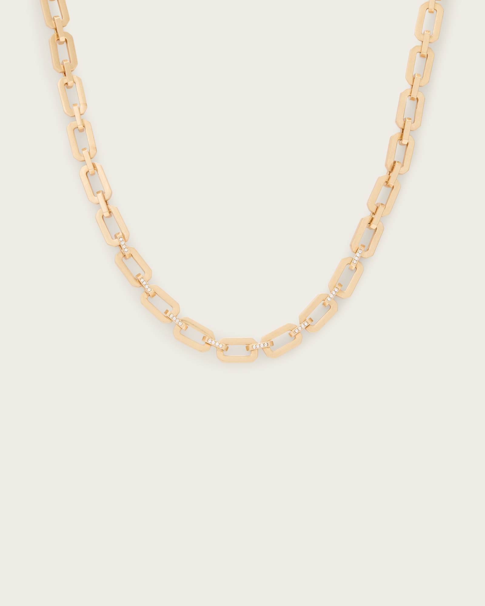 AllSaints Brass Kaia Hex Necklace
