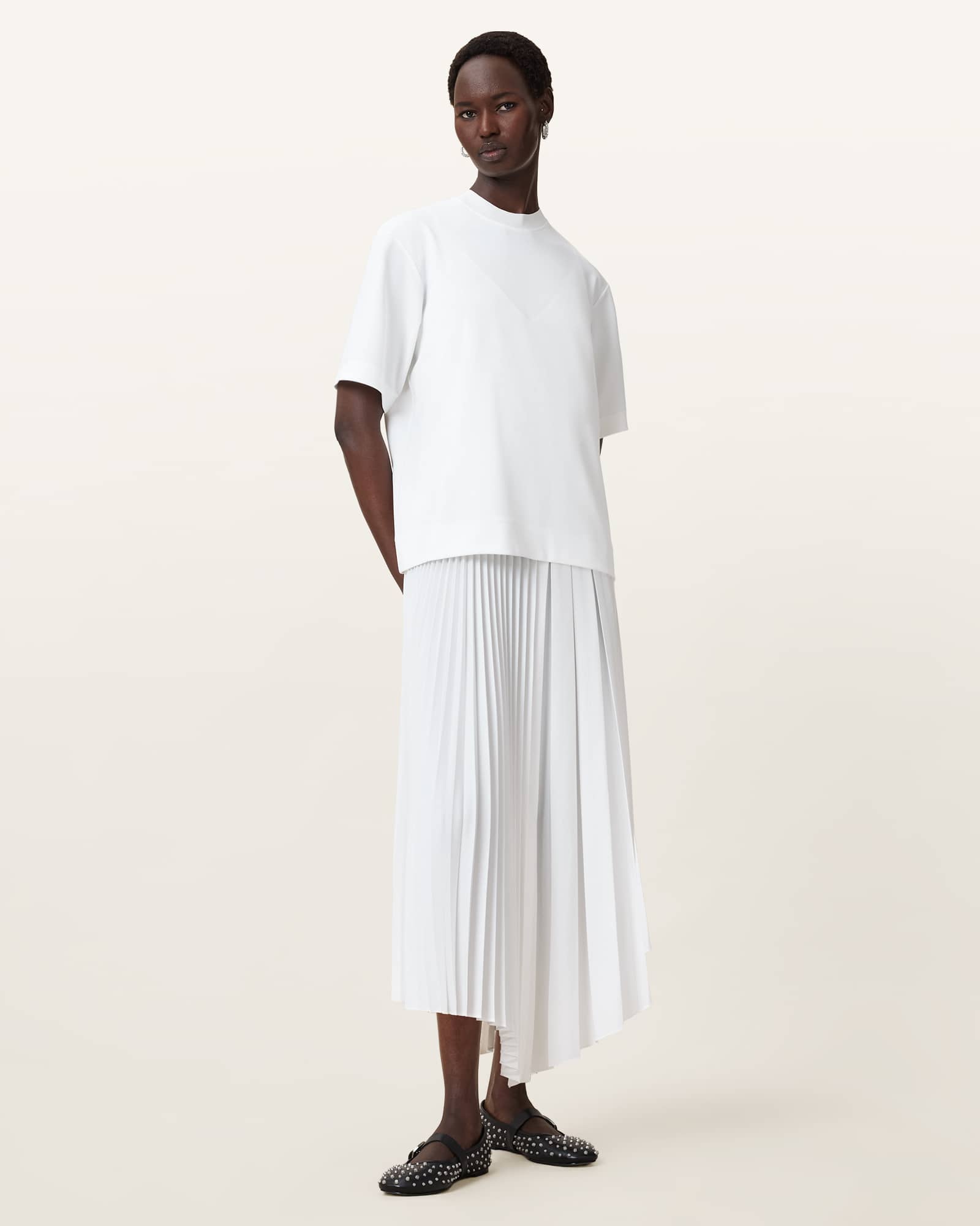 Allsaints Main: 100% Polyester Jax 2-in-1 Maxi Dress In White