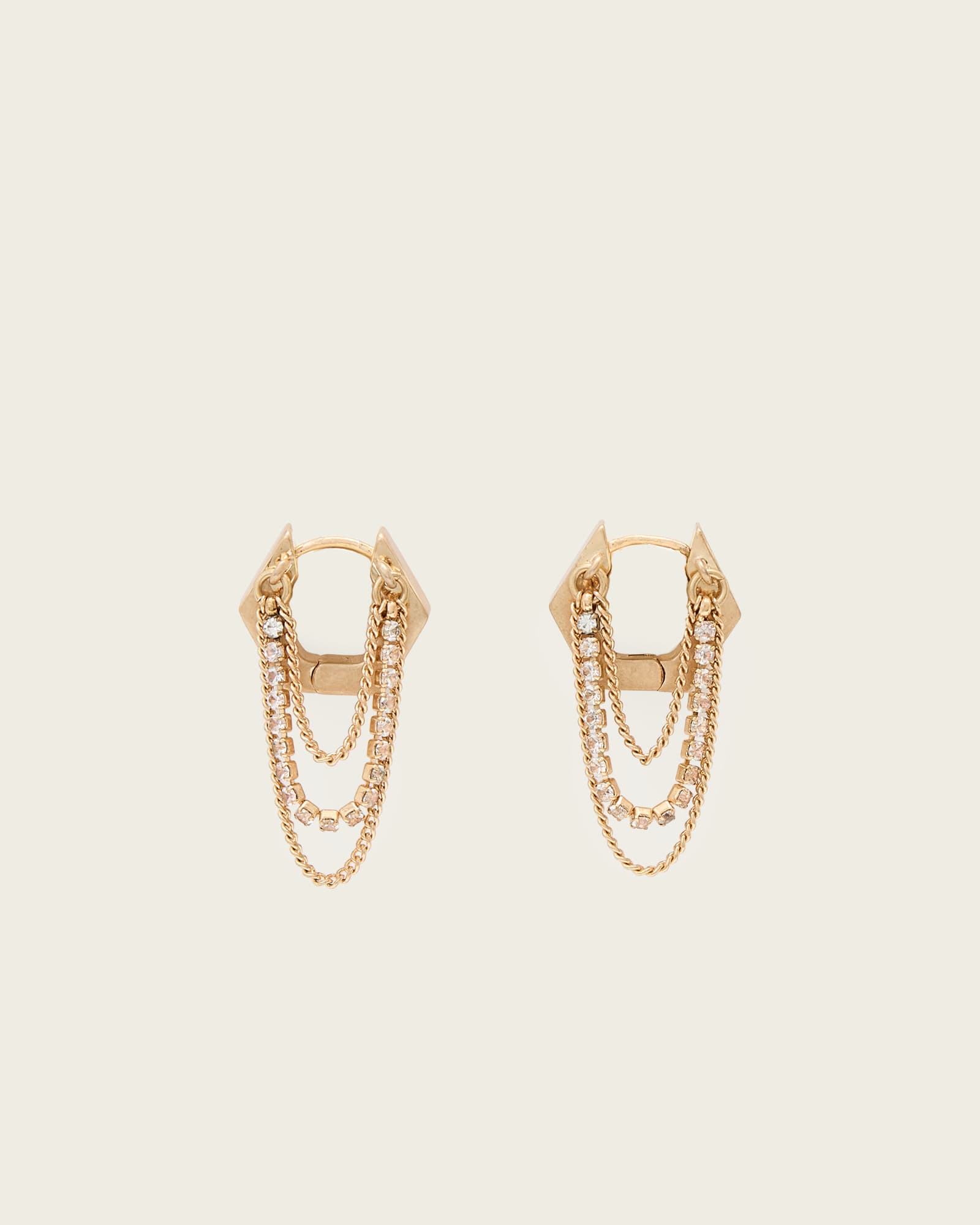 AllSaints Brass Rubi Chain Earrings, Size: One Size