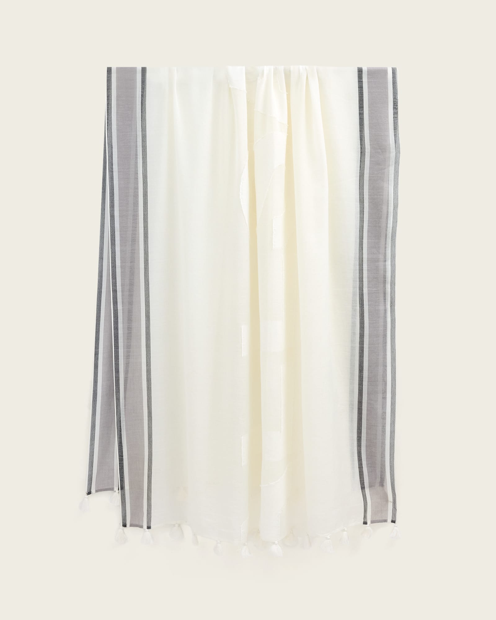 Allsaints Women's White Caty Wraparound Wool Blend Pareo, One Size