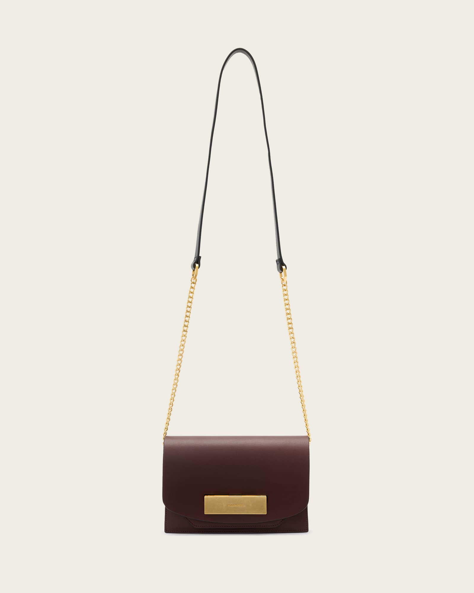 Allsaints Etta Leather Clutch In Red