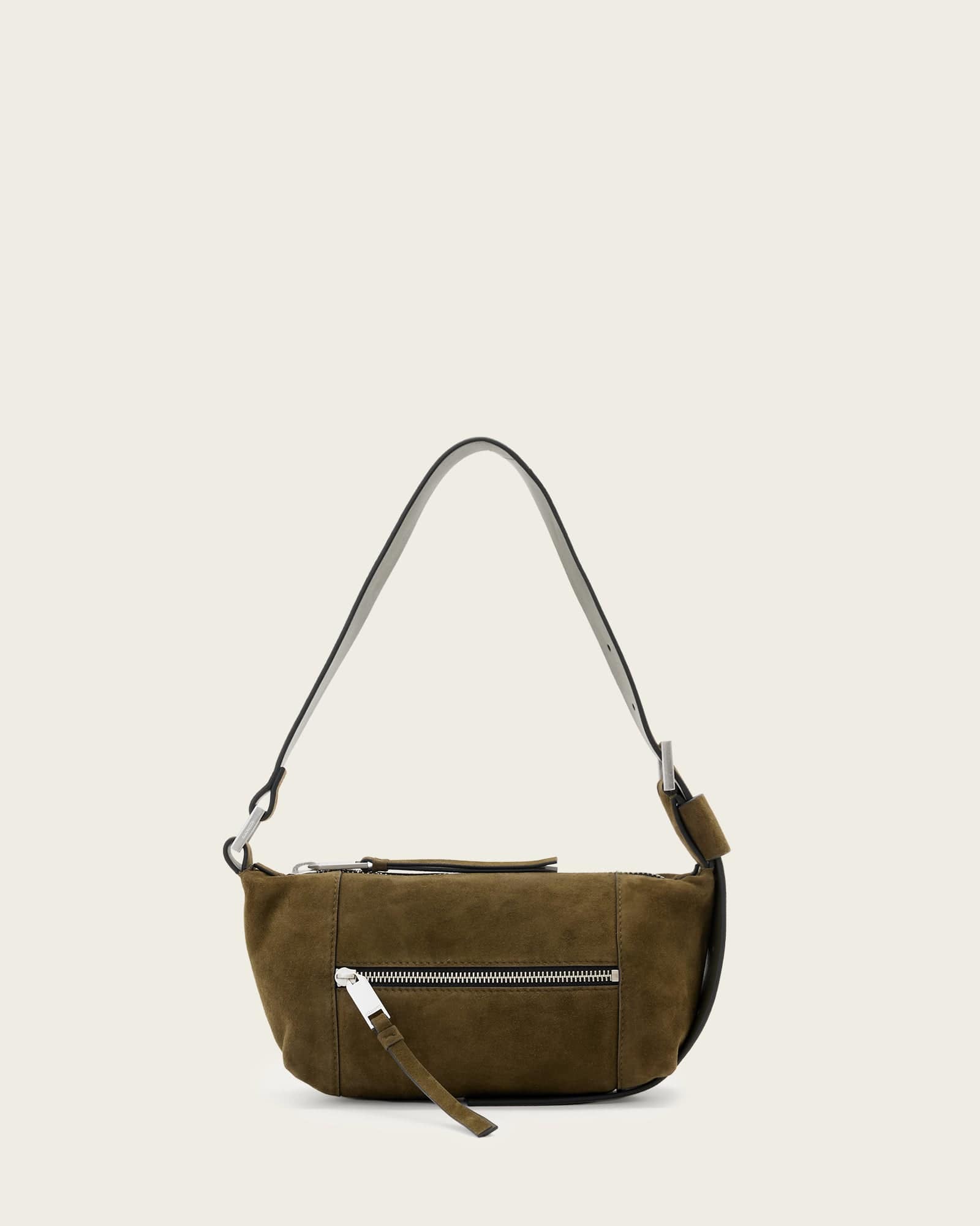 Allsaints Vega Suede Mini Bag In Green