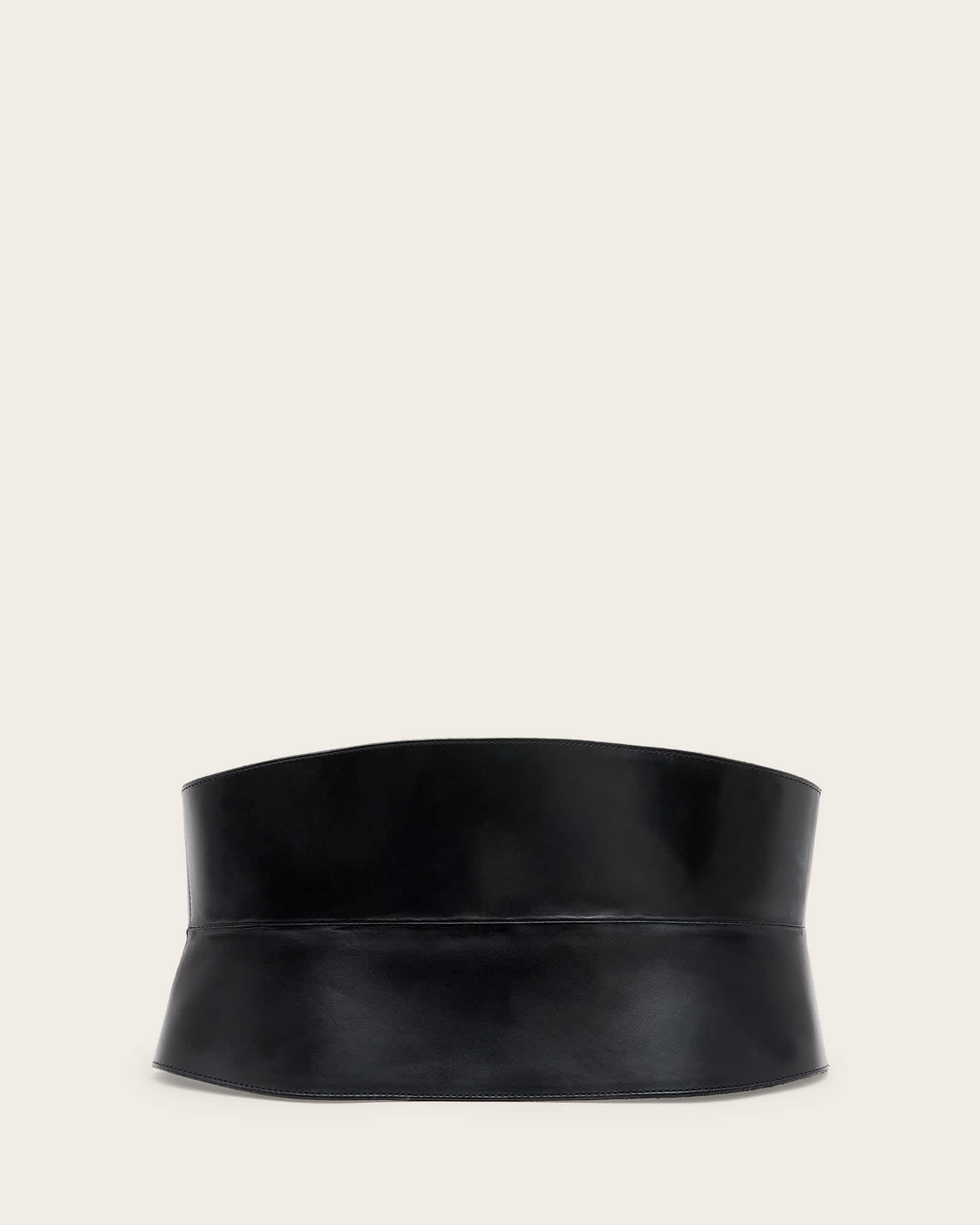 Allsaints Women's Black Oakleigh Leather Corset Belt - Size  M/L