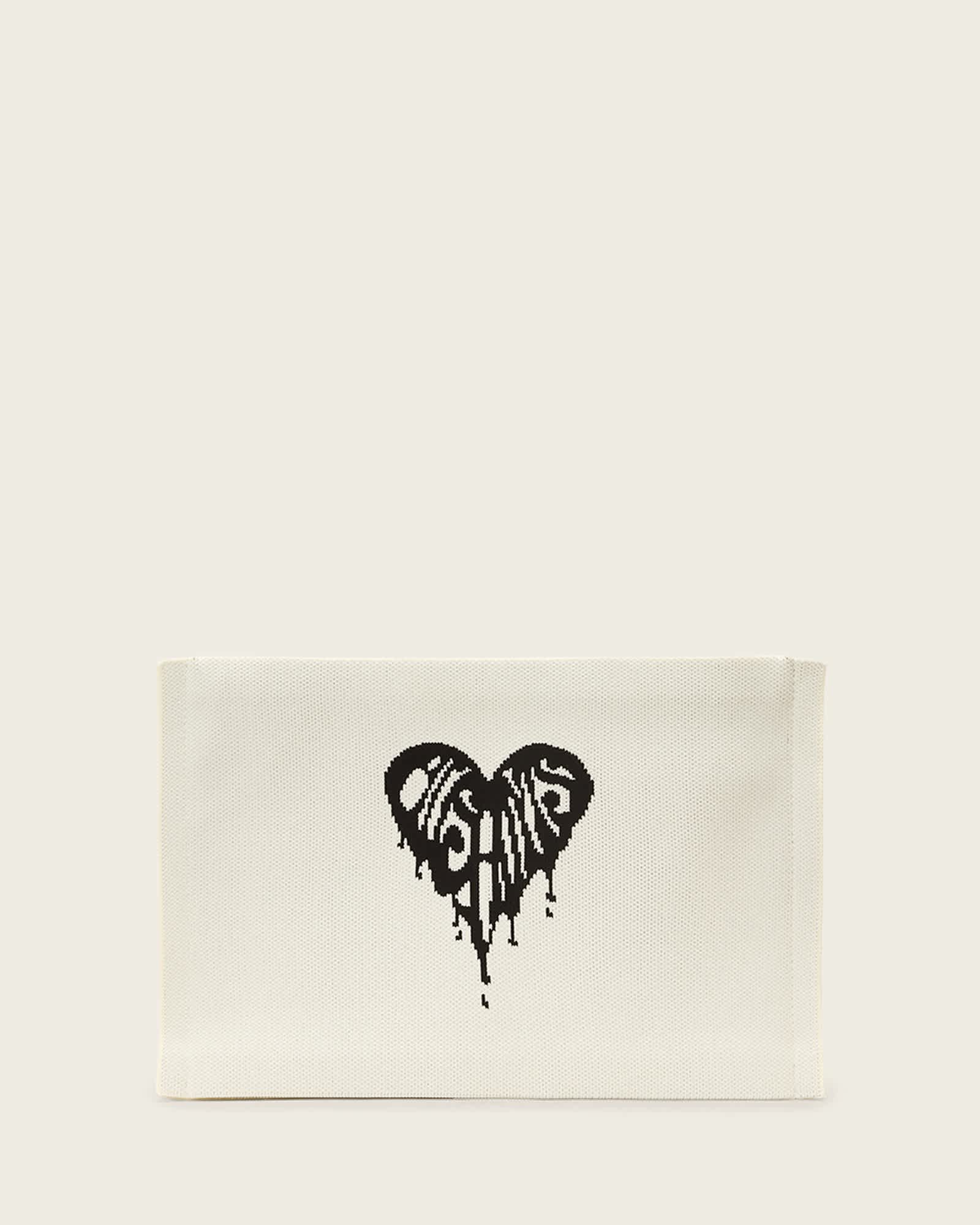 Allsaints Izzy Heart Clutch In White