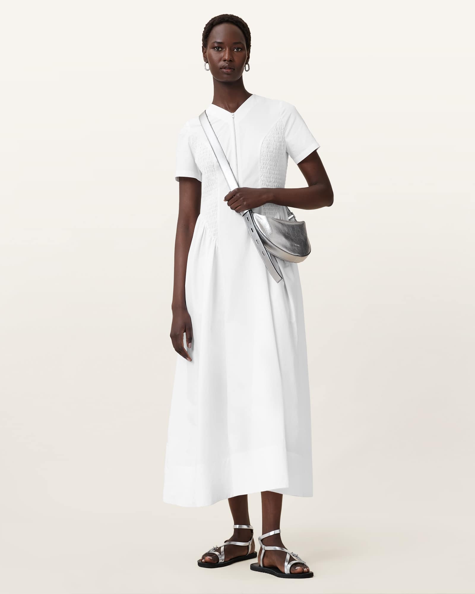 AllSaints Sheena Cotton Midi Dress