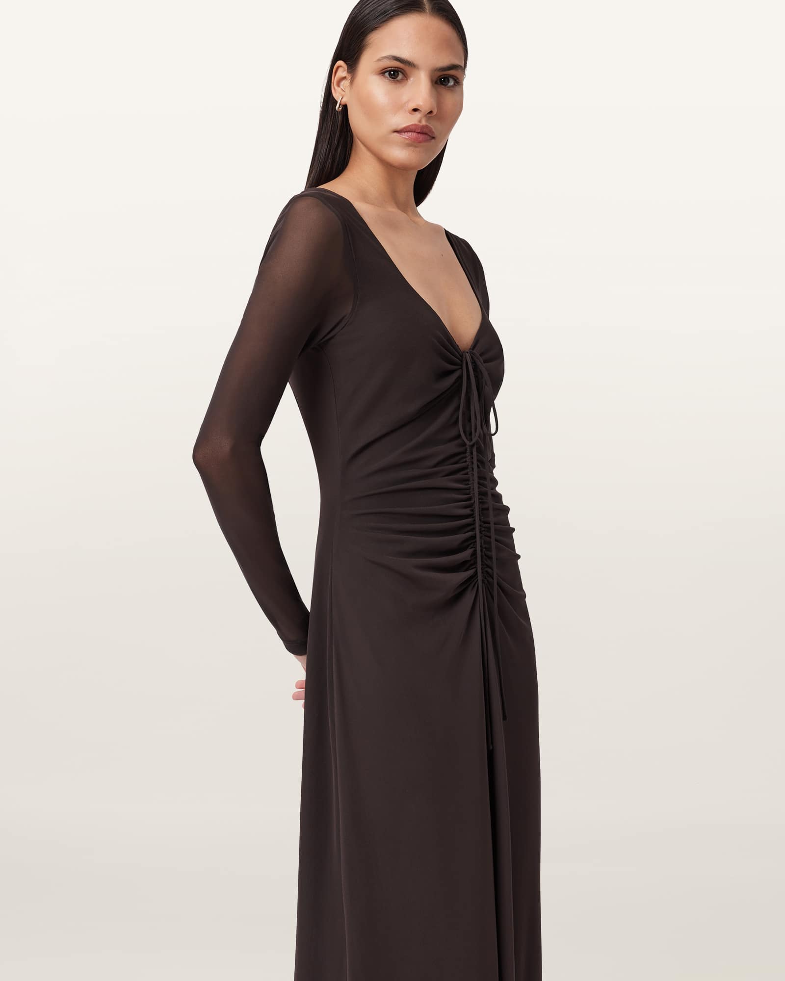 AllSaints Gabby Mesh Maxi Dress