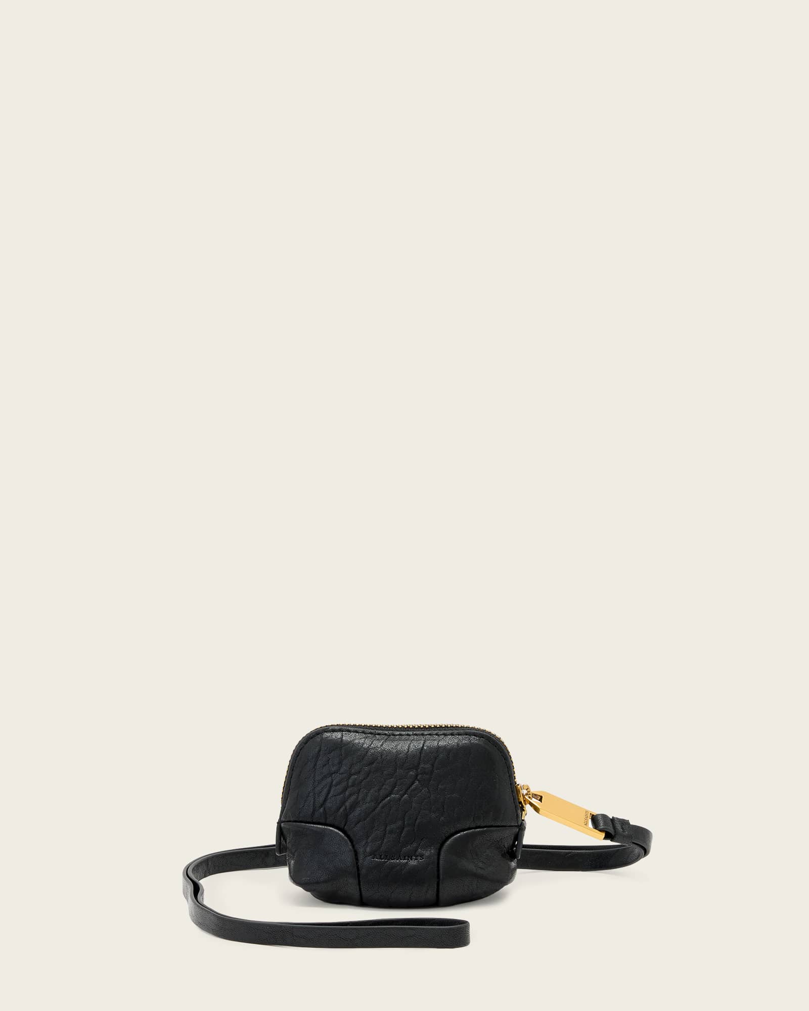 AllSaints Leather Ares Leather Grain Lanyard Pouch, Size: One Size