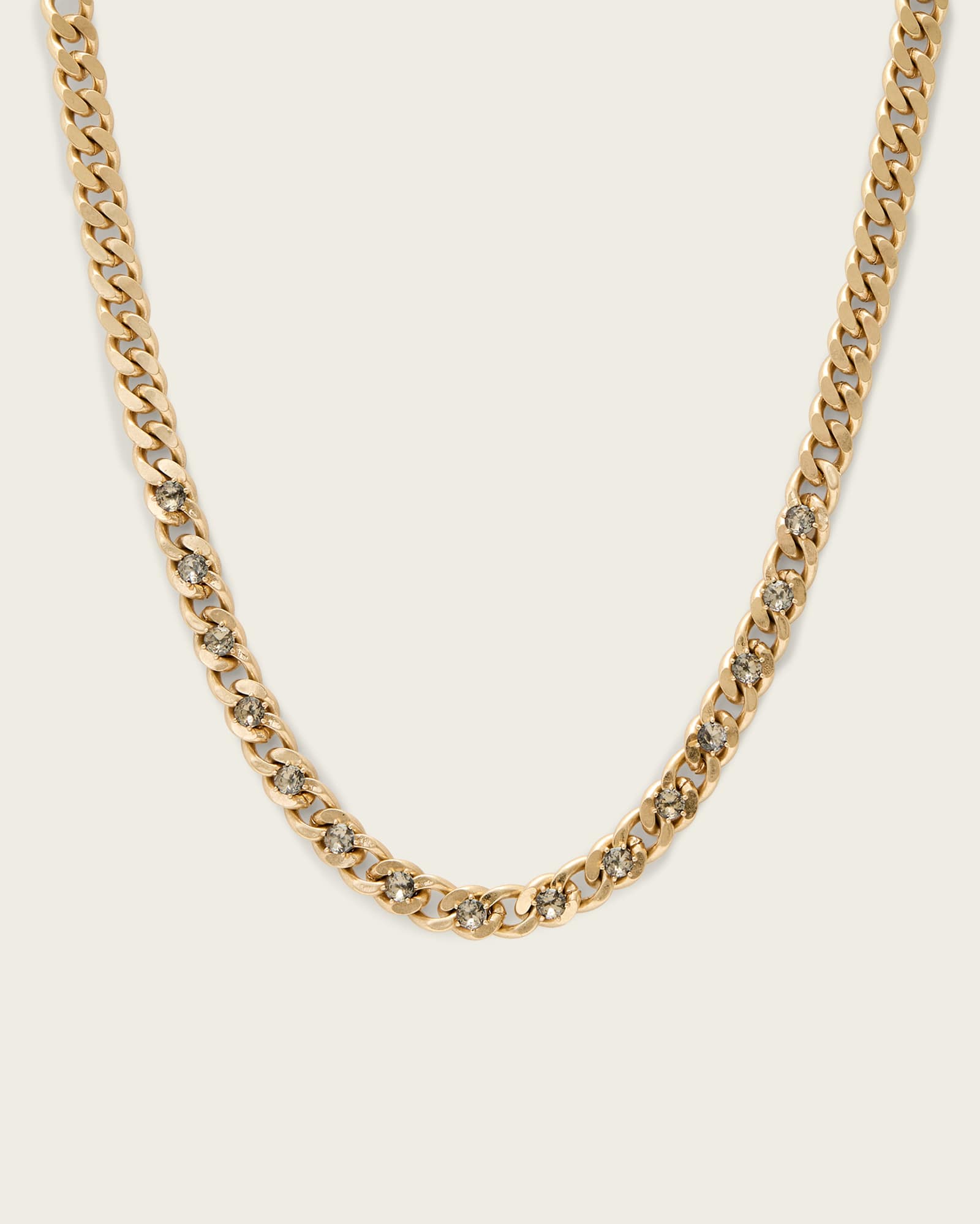 AllSaints Mabel Chain Necklace,, Warm Brass