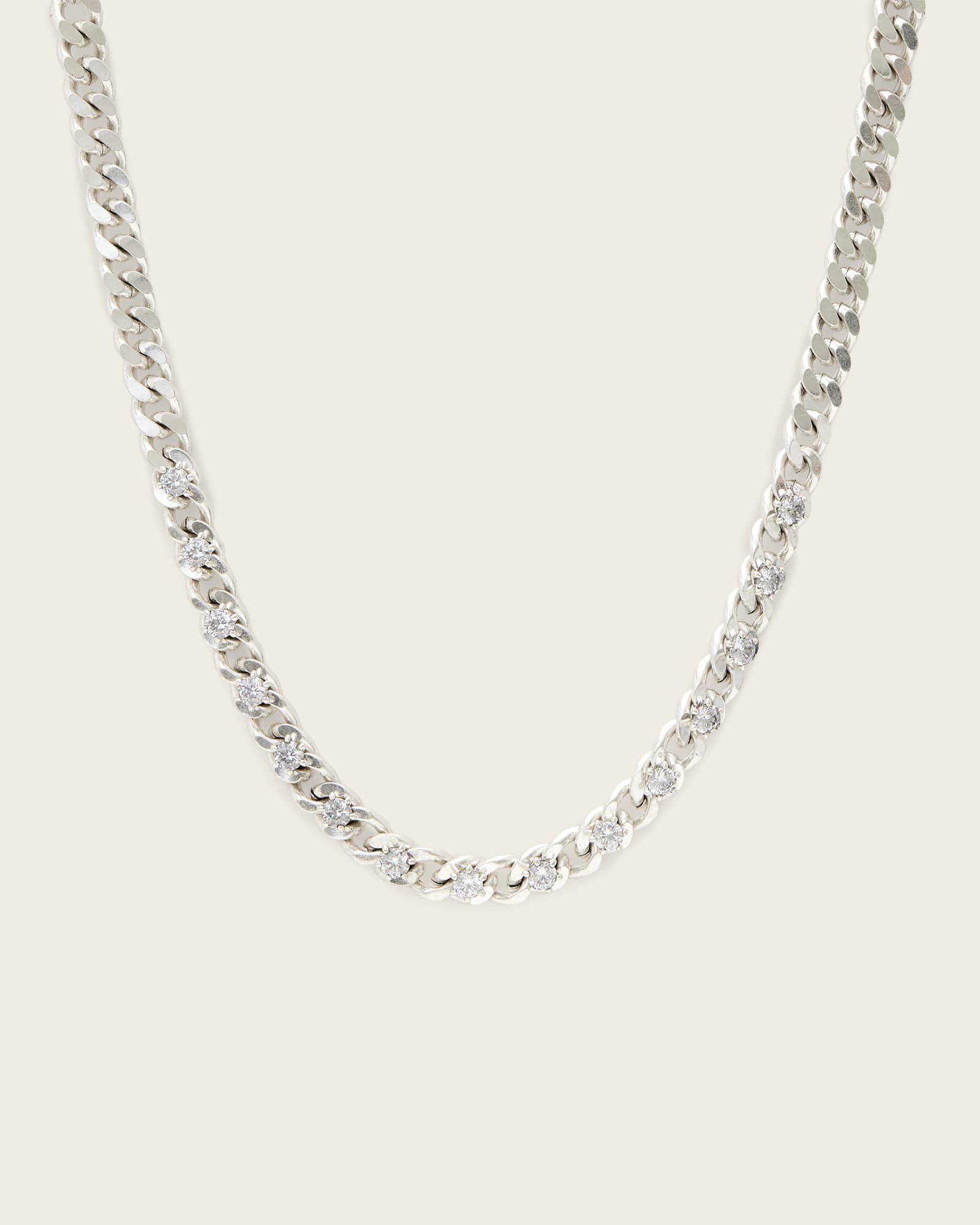 AllSaints Mabel Chain Necklace,, Warm Silver