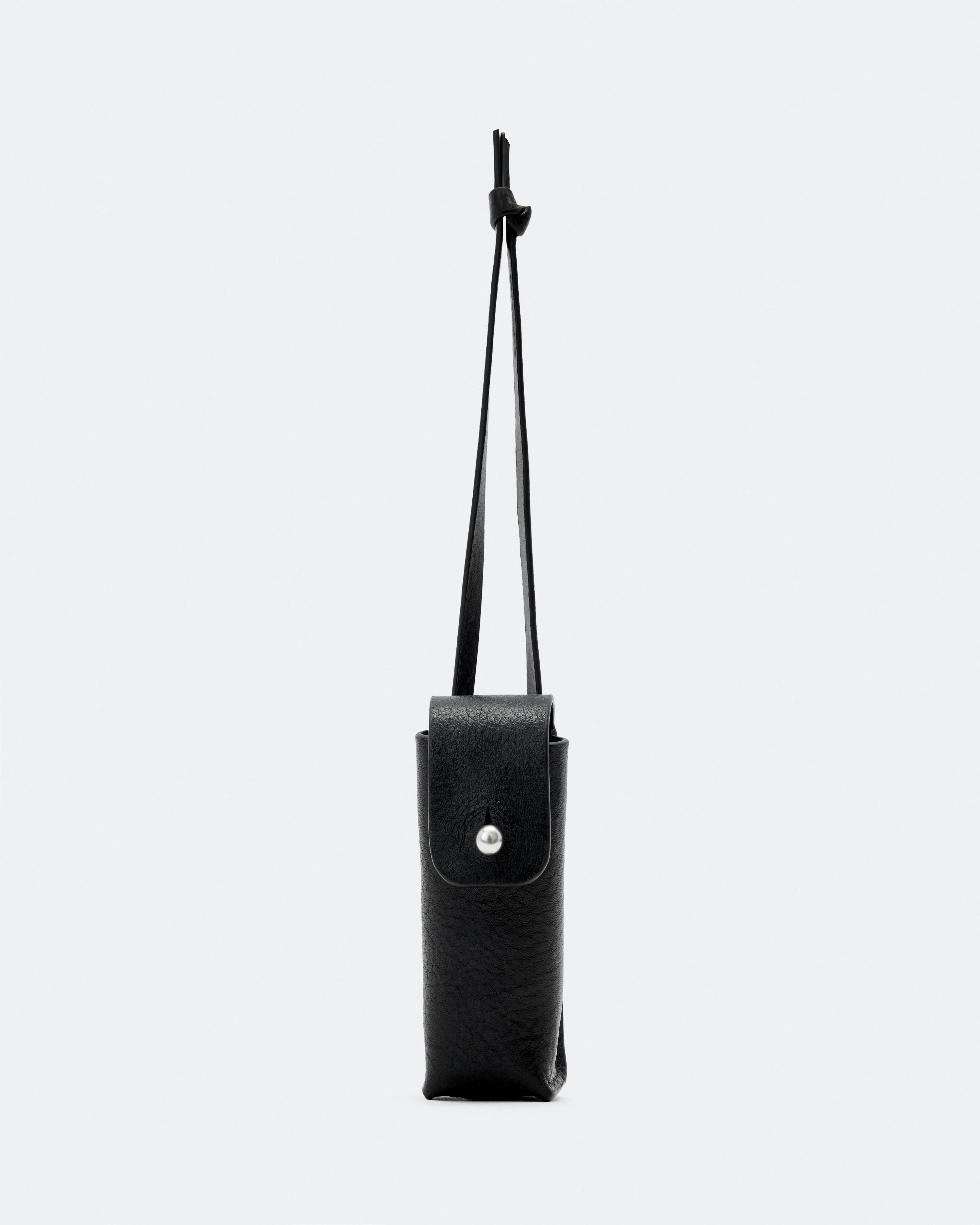 AllSaints Stud Leather Lipstick Case, Black, One Size