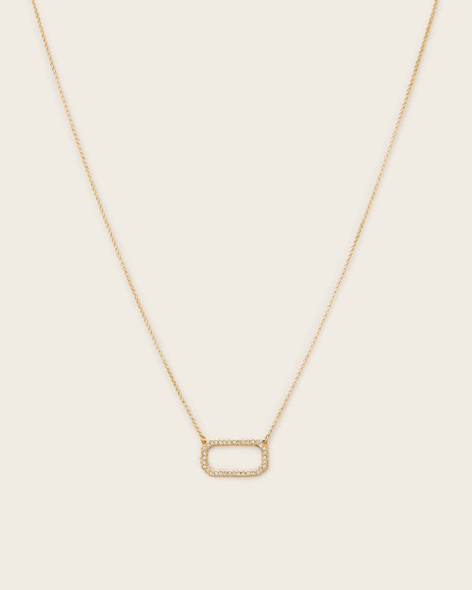 AllSaints Brass Tia Crystal Pave Necklace