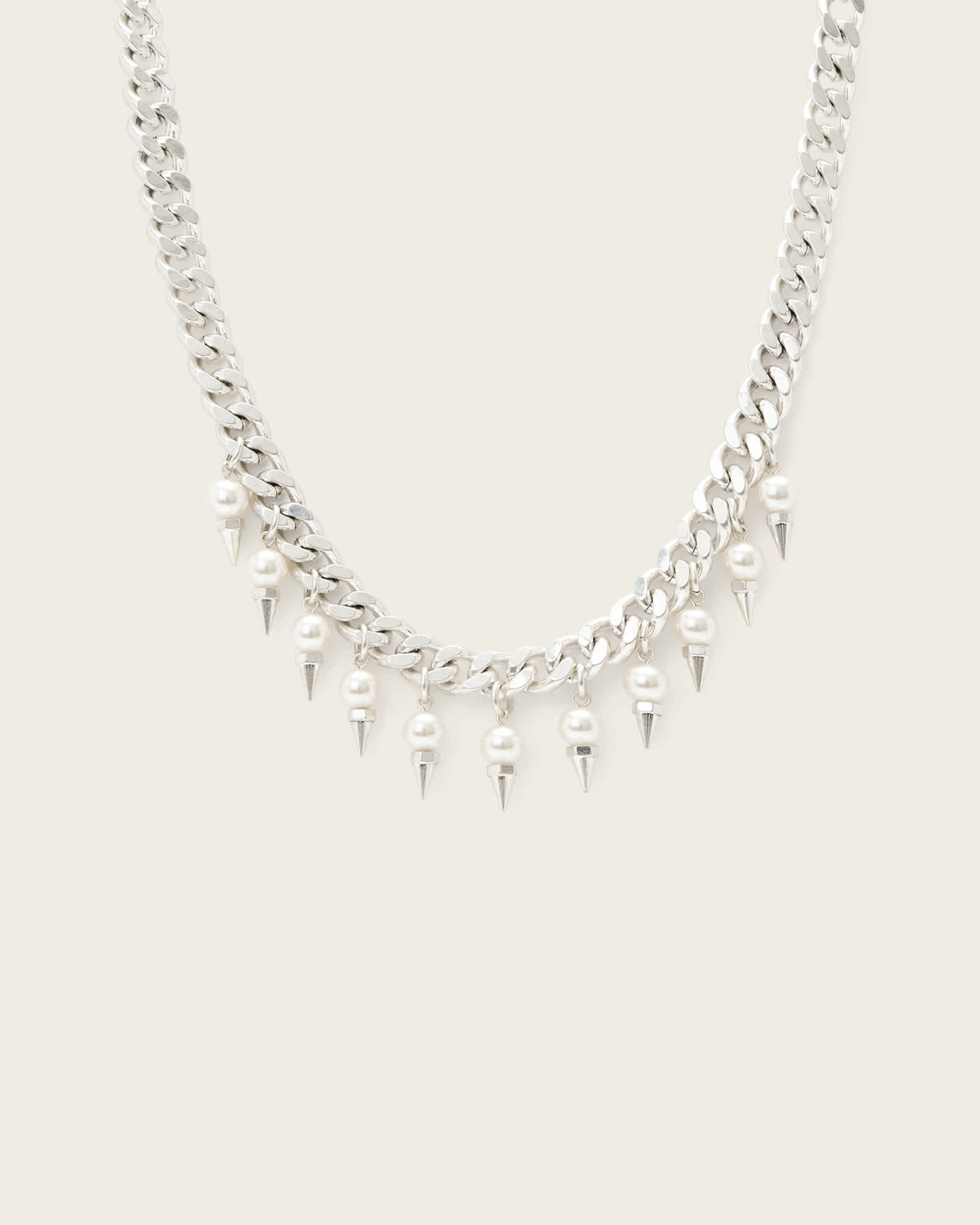 AllSaints Brass Rue Chain Necklace