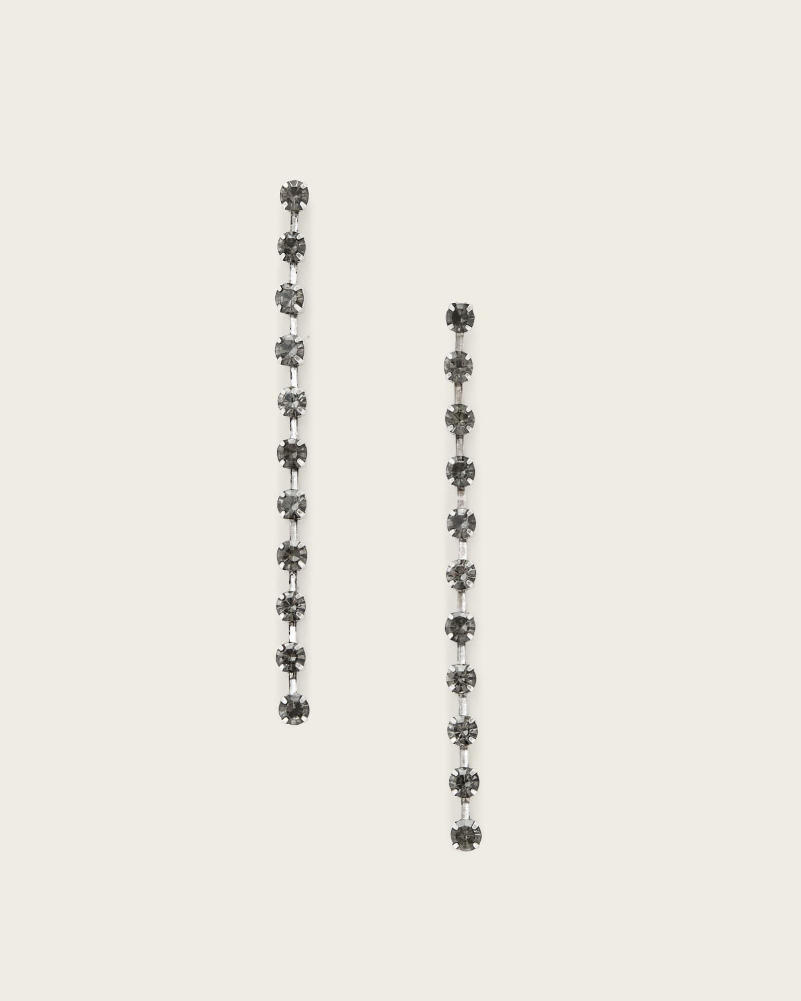 AllSaints Joyce Drop Earrings,, Warm Silver/Black