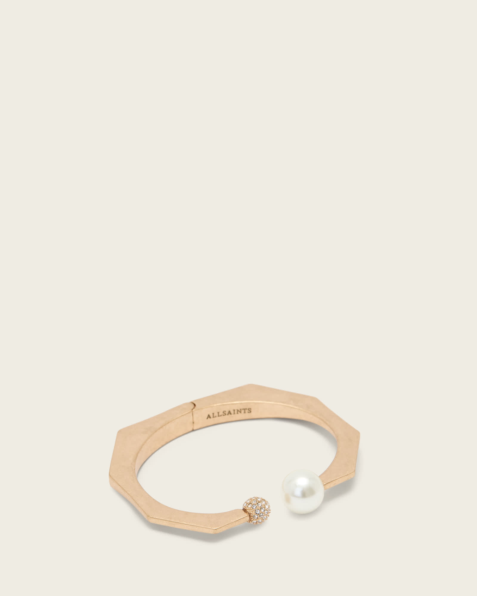 AllSaints Ellie Hex Bracelet,, Warm Brass