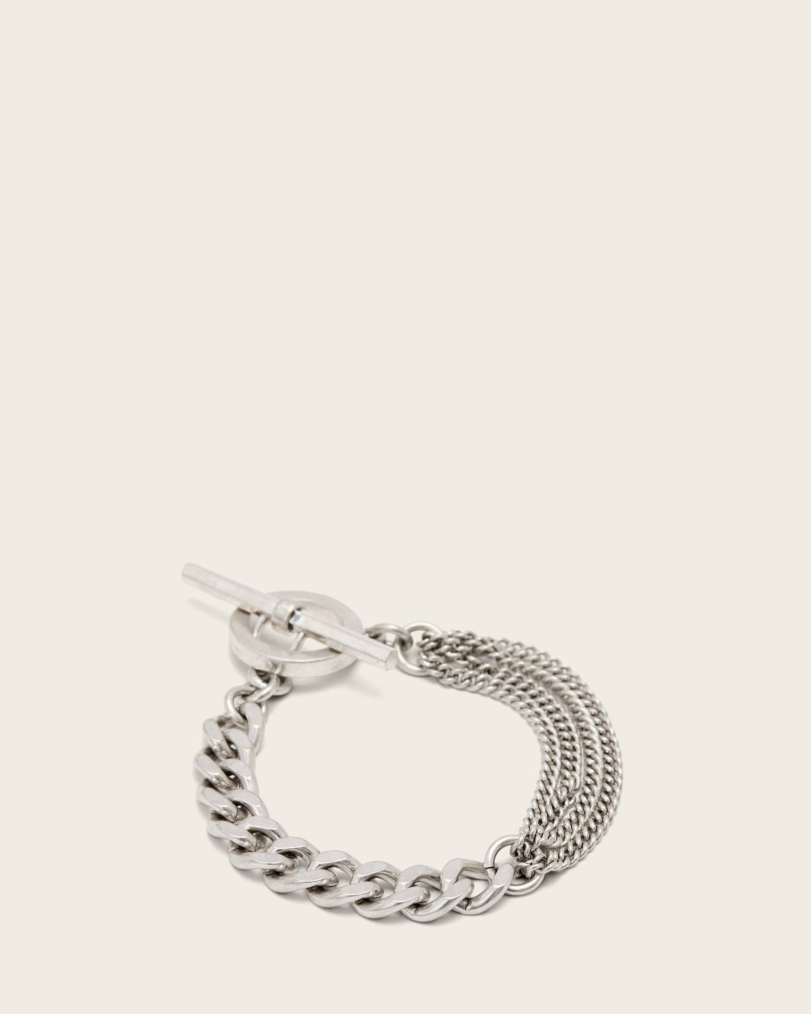 AllSaints Fern Mix Chain Bracelet,, Warm Silver