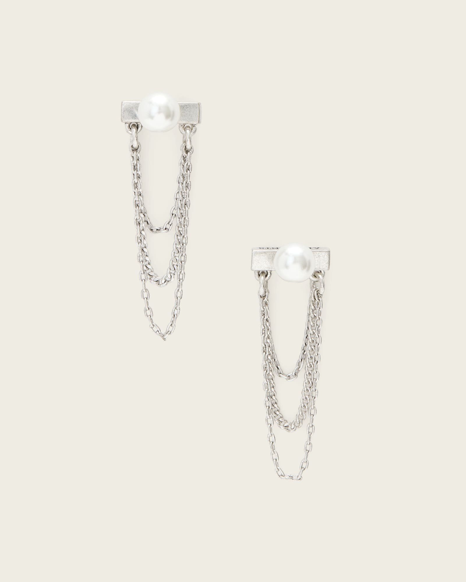 AllSaints Brass Nellie Chain Earrings, Size: One Size