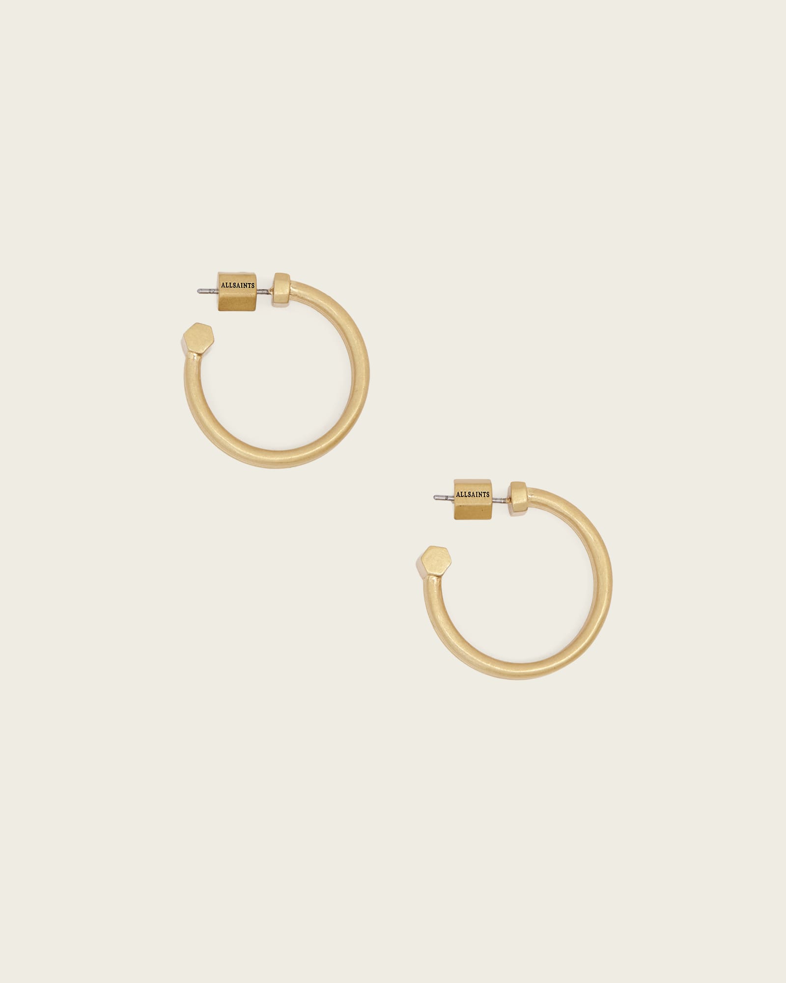 AllSaints Brass Janna Hoop Earrings, Size: One Size
