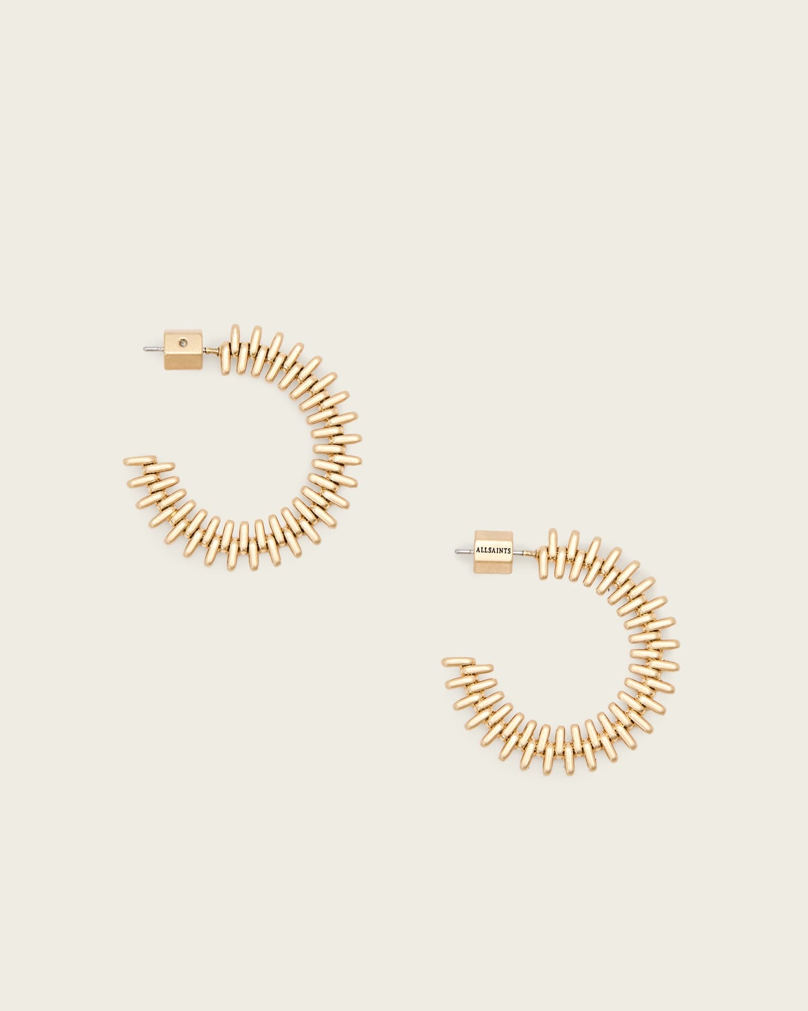 AllSaints Brass Yuna Hoop Earrings, Size: One Size