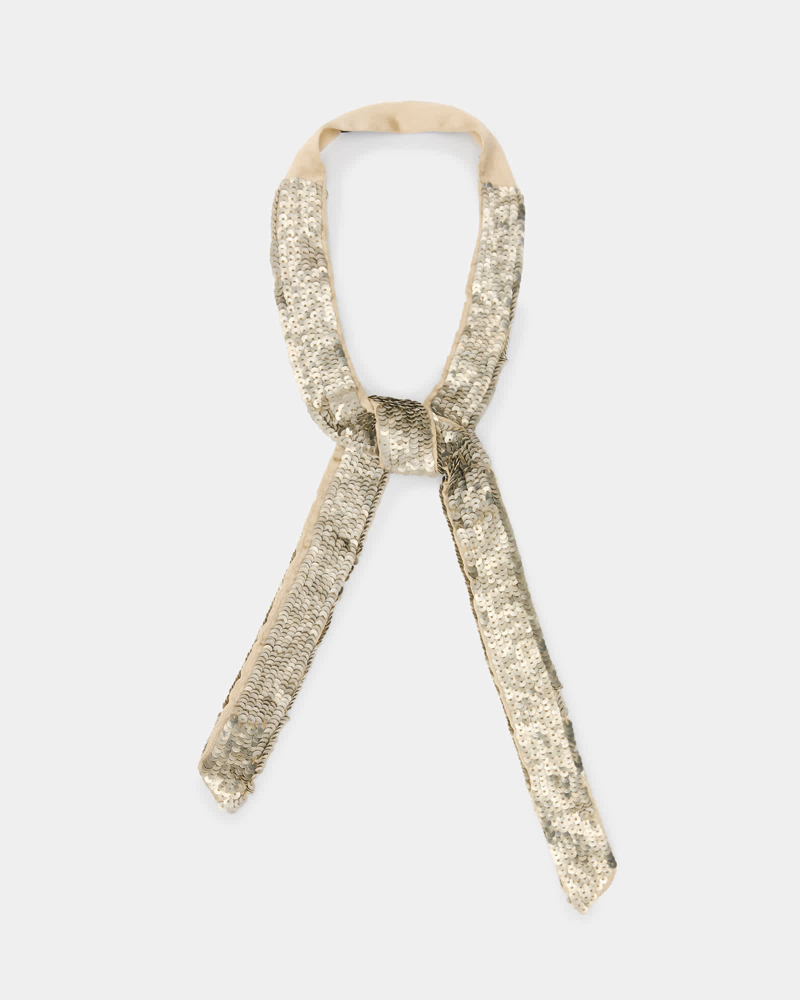 AllSaints Polyester Tia Sequin Tie, Size: One Size