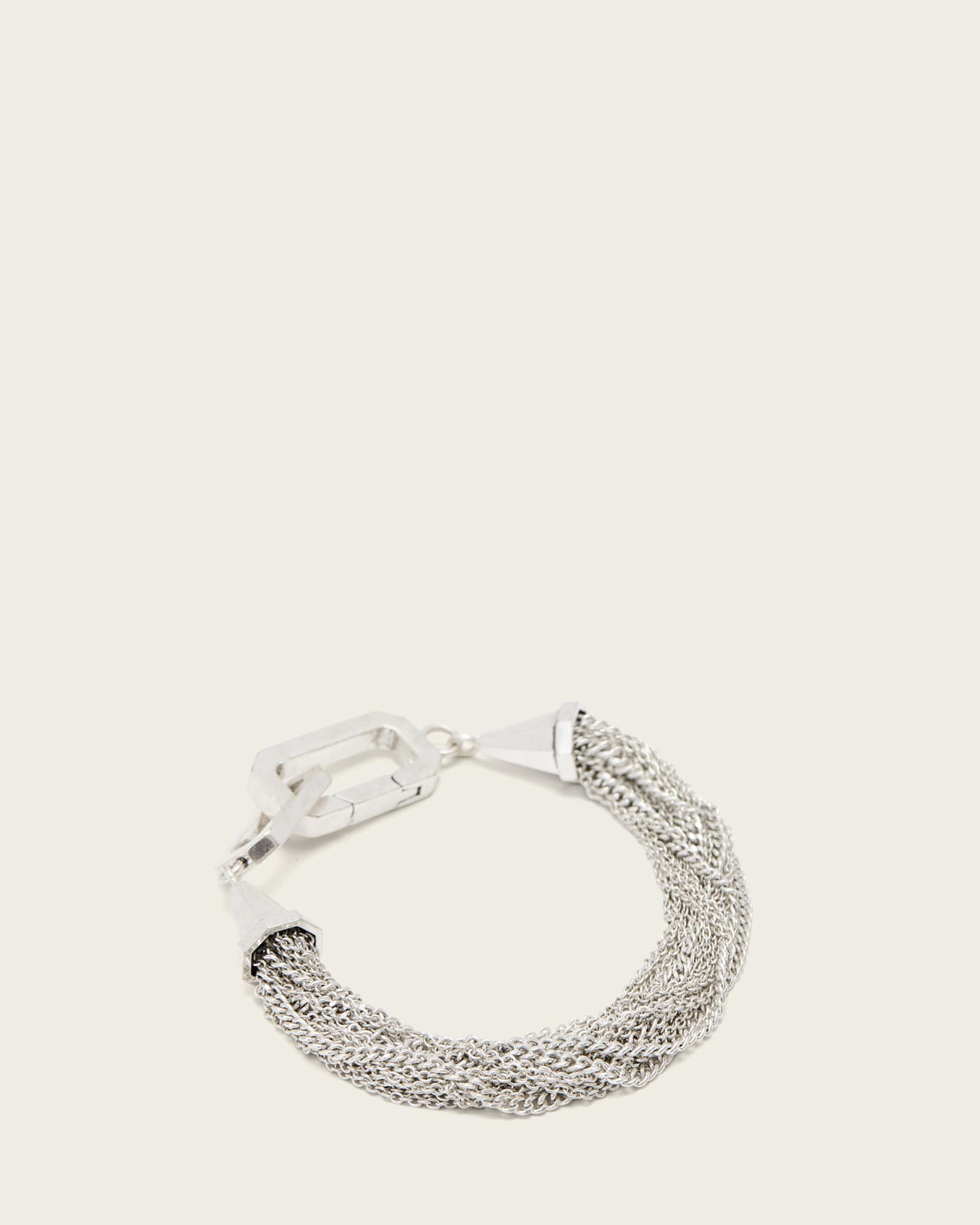 AllSaints Gina Fringe Bracelet,, Warm Silver