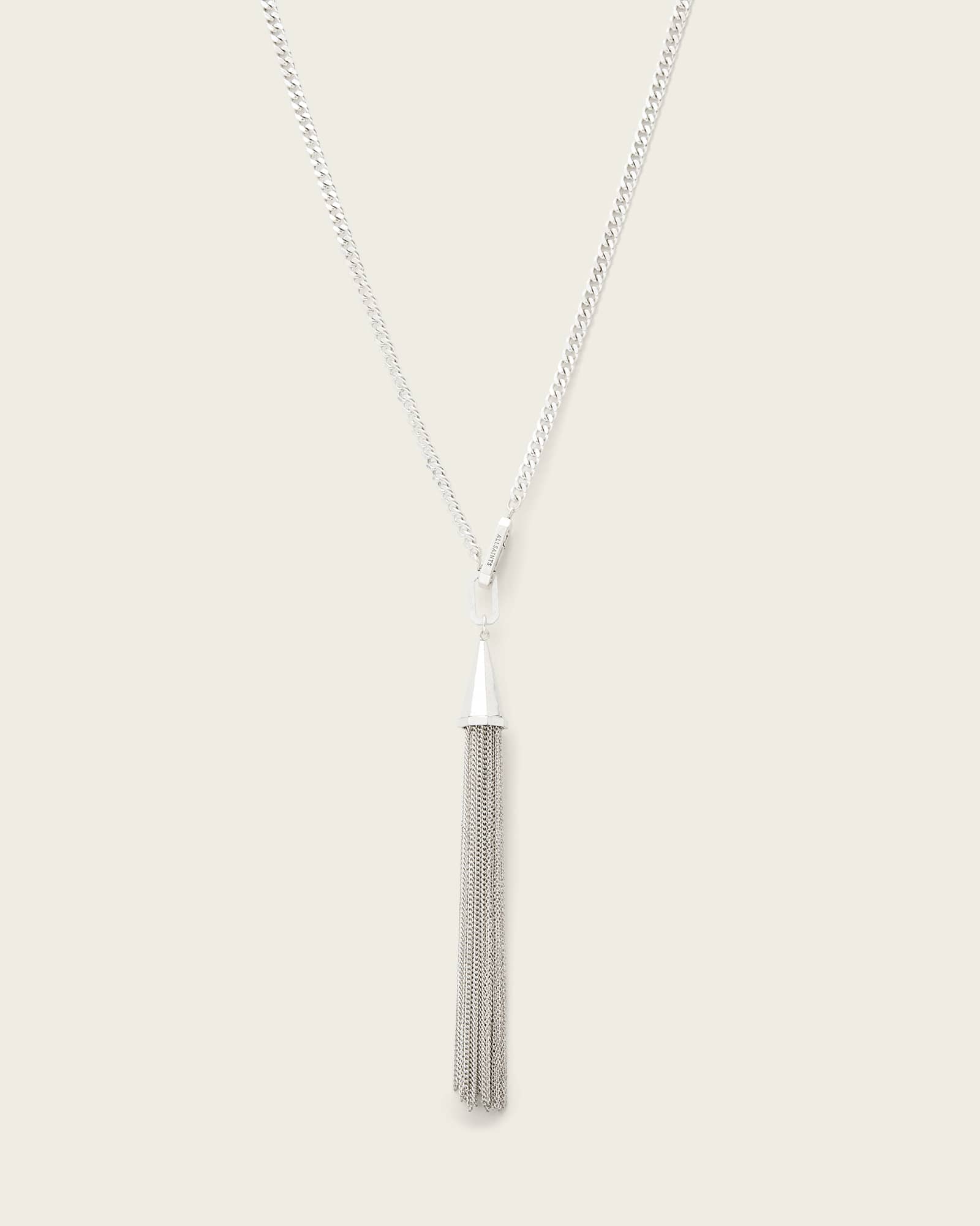 AllSaints Gina Chain Necklace,, Warm Silver