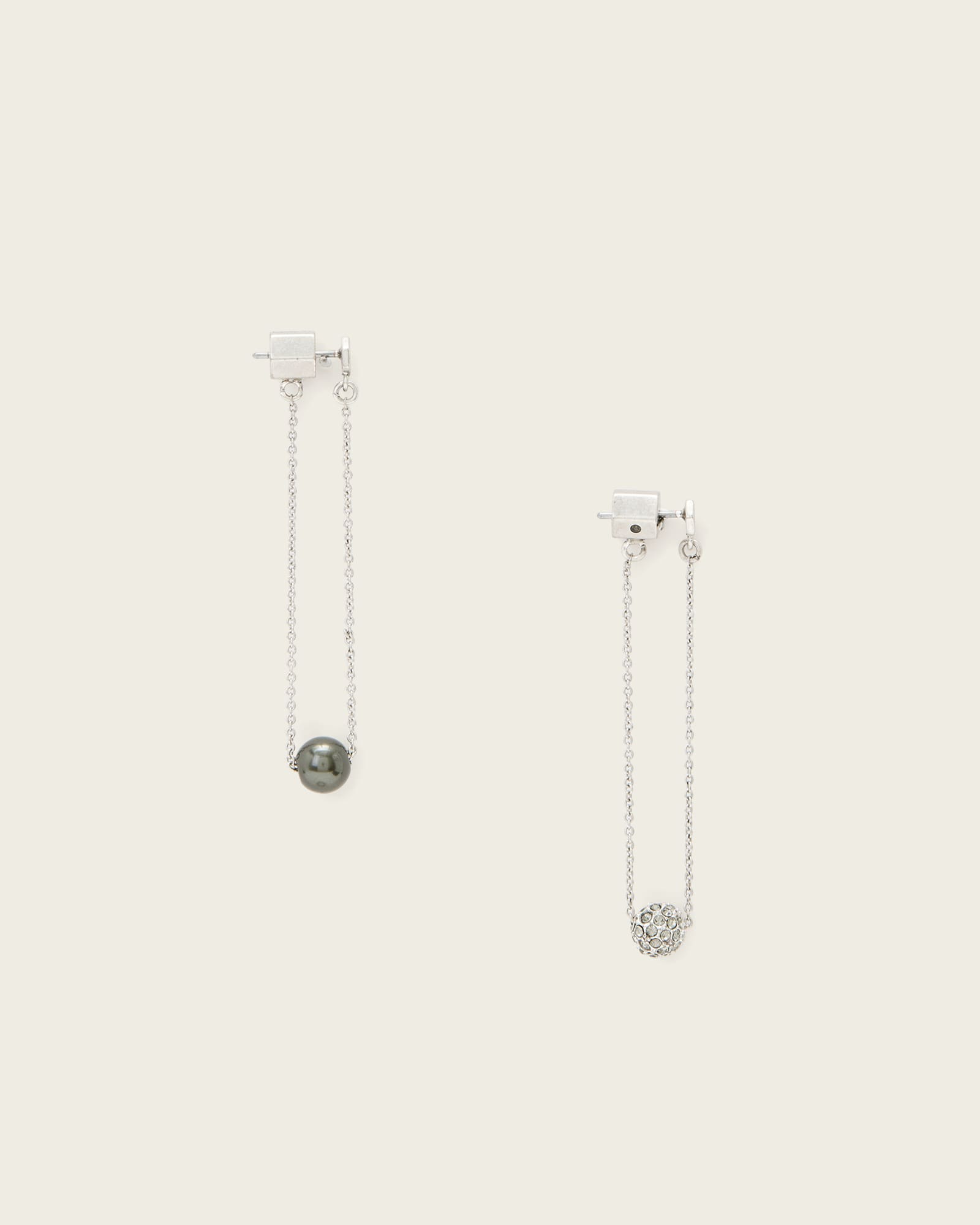 AllSaints Ellie Loop Earrings,, Warm Silver