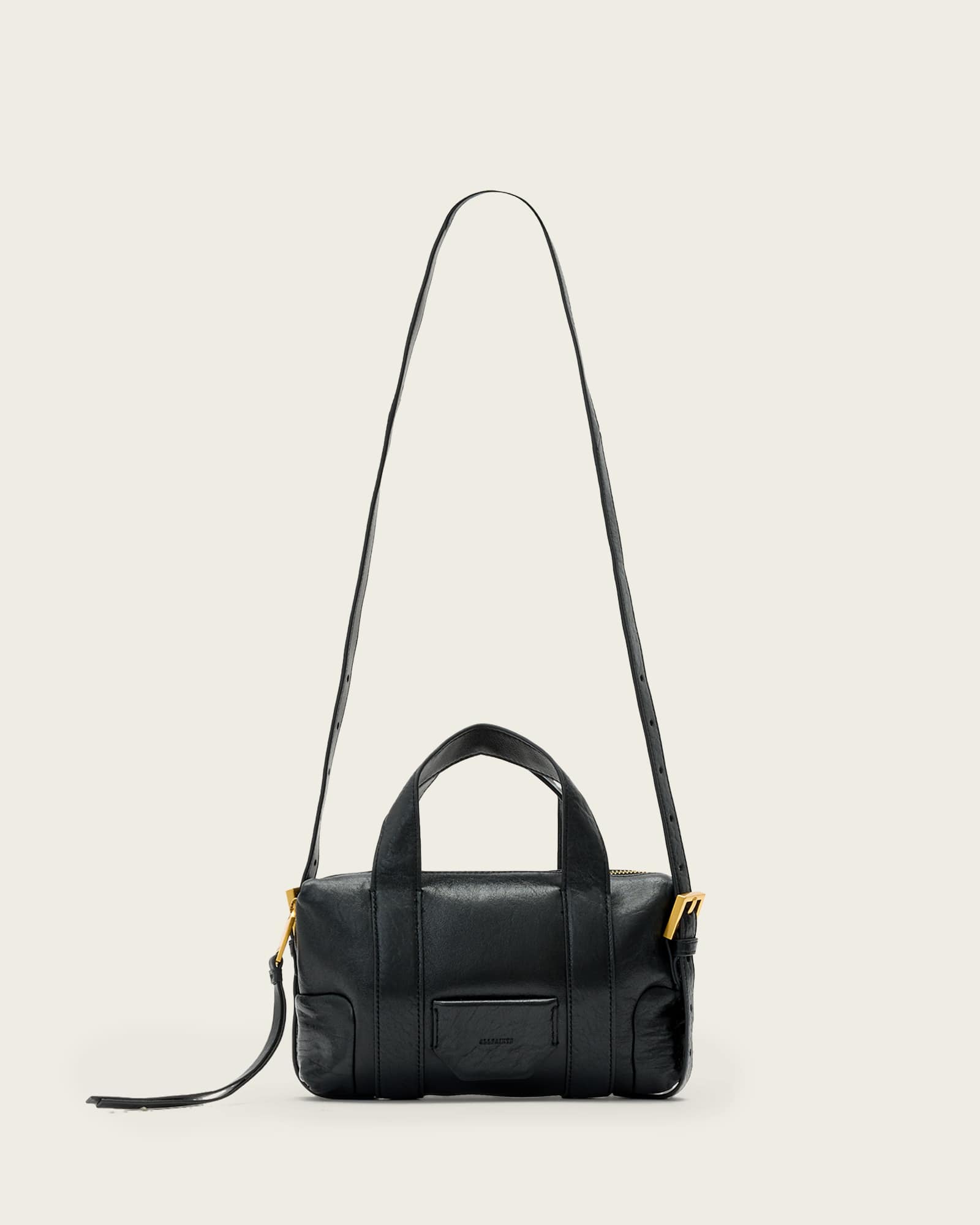 AllSaints Leather Ares Grain Compact Crossbody Bag, Size: One Size