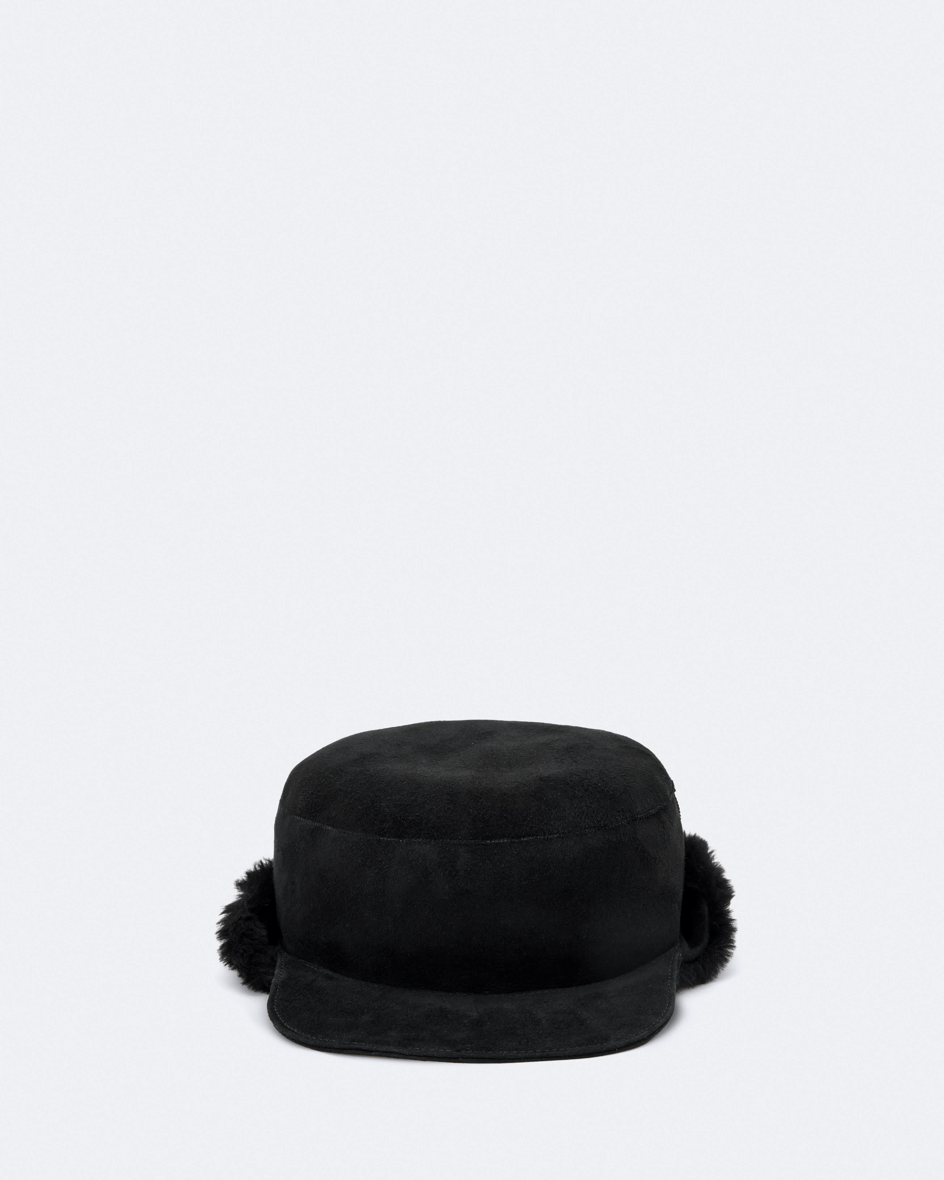 AllSaints Ramona Shearling Hat, Black, Size: S/M