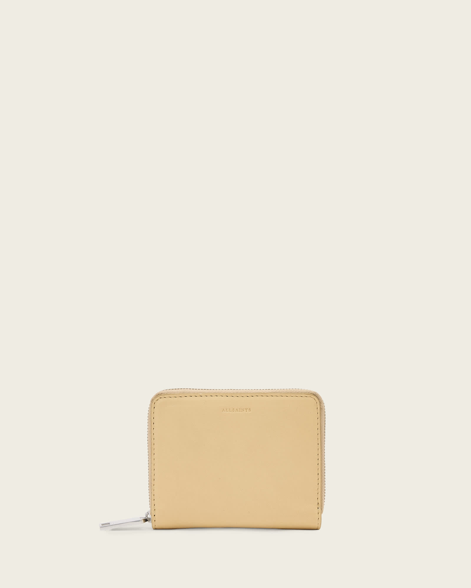 Allsaints Women's Yellow Lena Hex Zip Up Leather Wallet, One Size