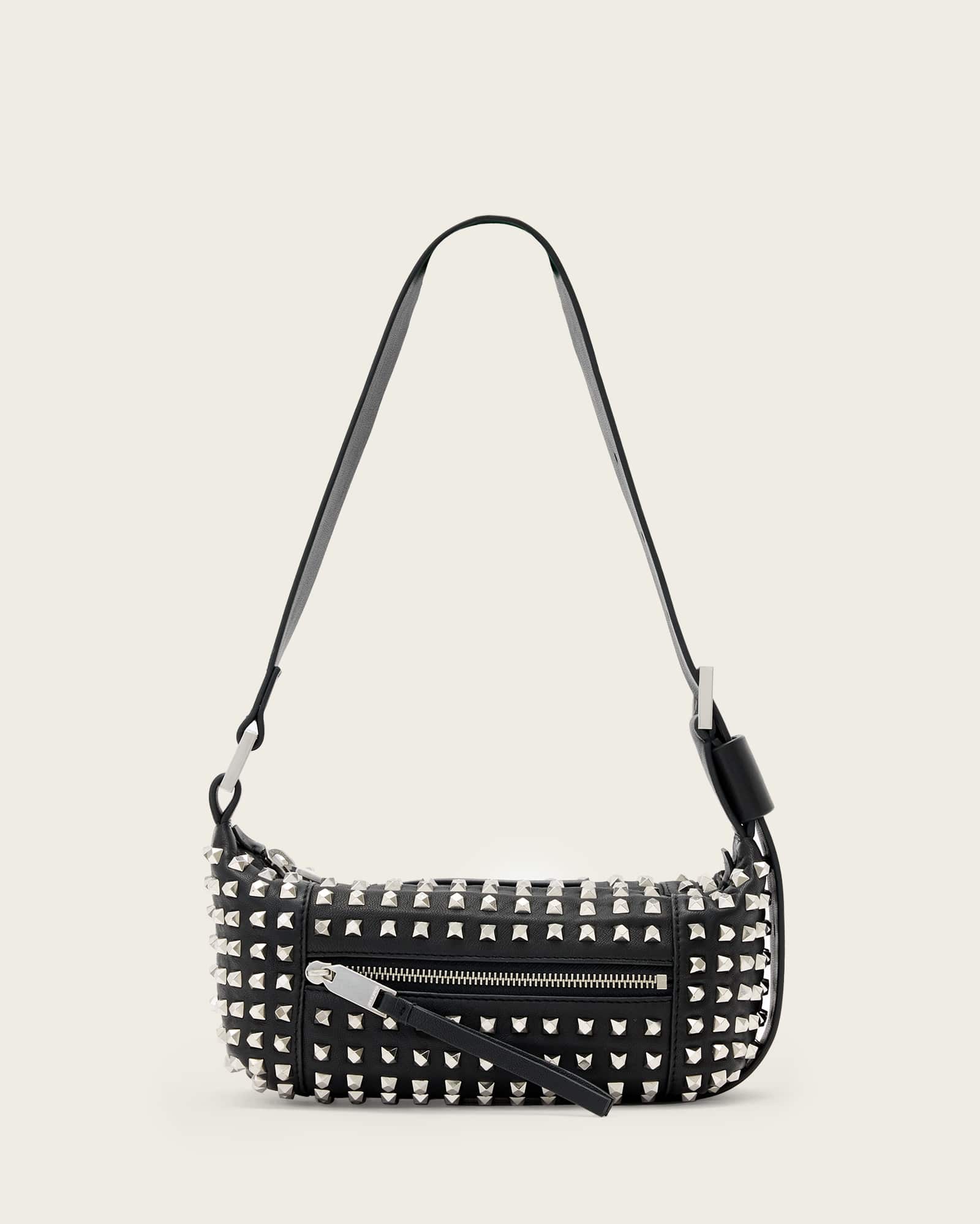 Allsaints Vega Embellished Mini Shoulder Bag In Black