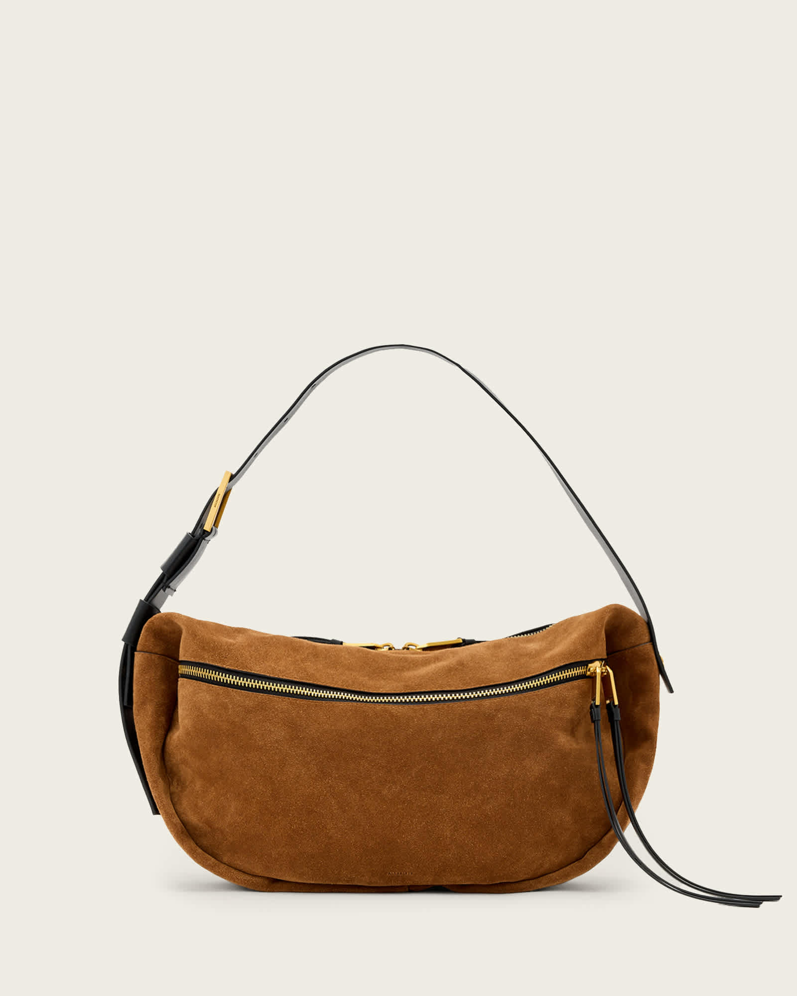 AllSaints Noemie Suede Shoulder Bag,, Brown