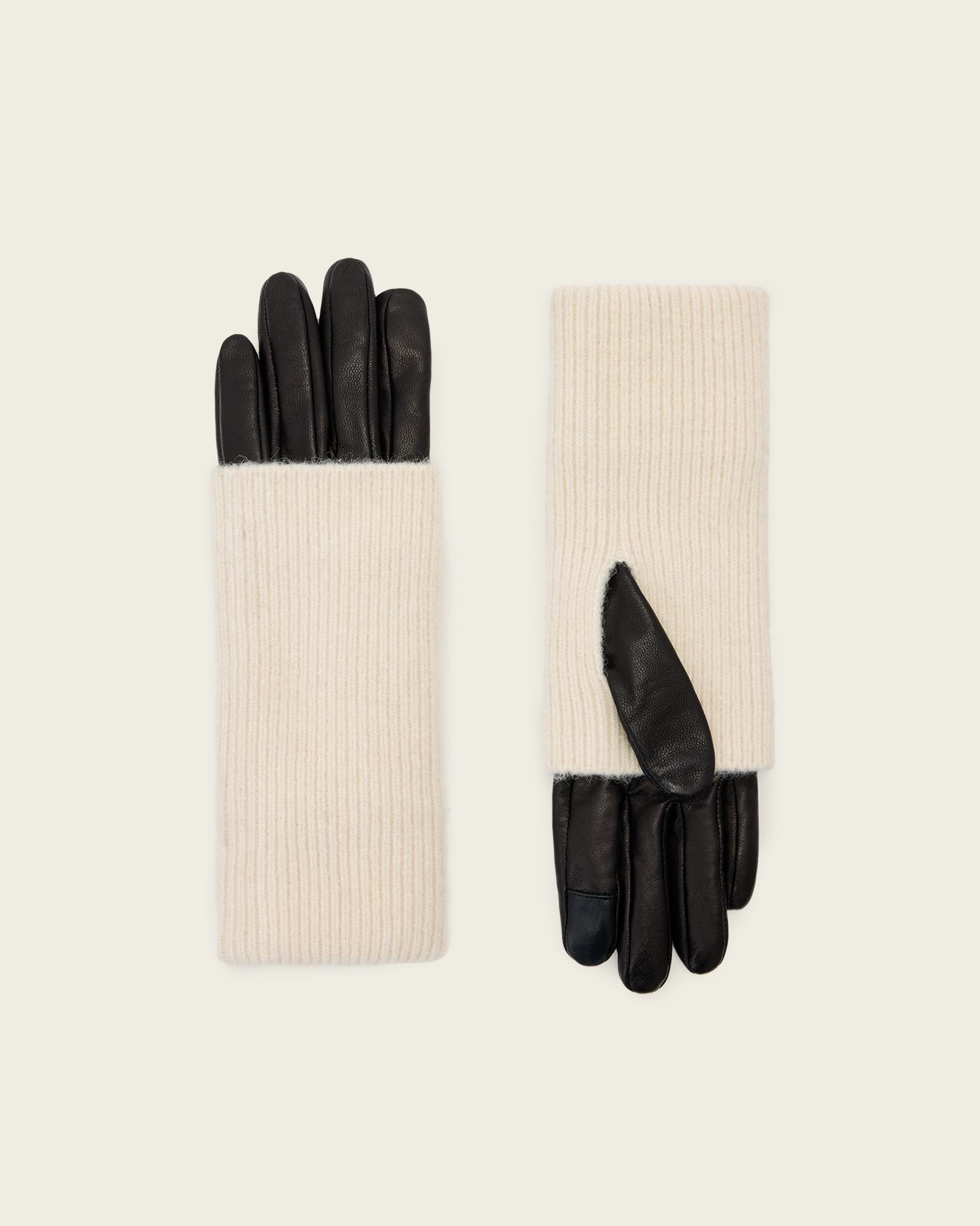 AllSaints Leather Onyx Leather Gloves, Size: S