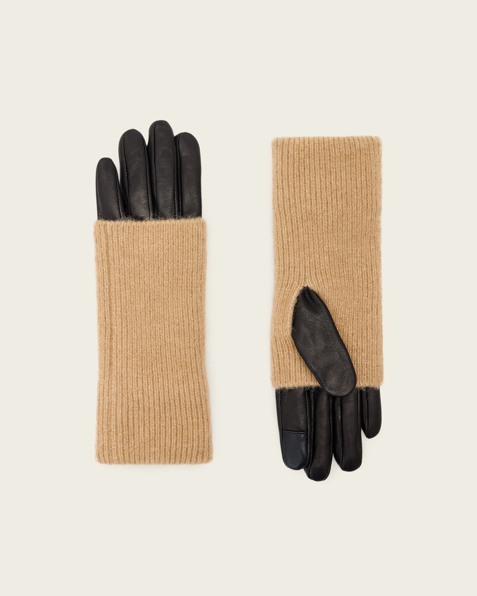 AllSaints Leather Onyx Leather Gloves, Size: XS