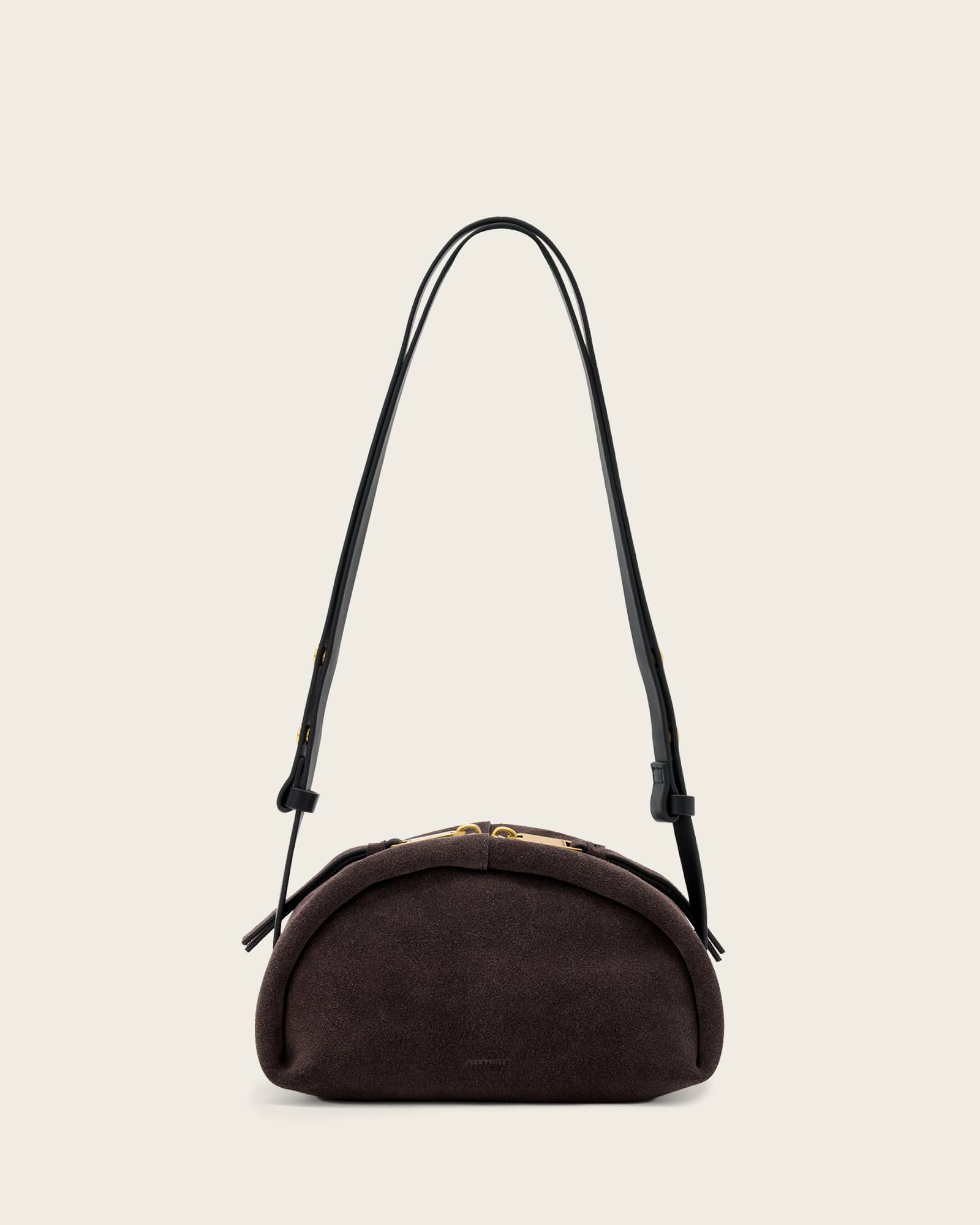 AllSaints Leather Rosalie Arc Suede Crossbody Bag, Size: One Size