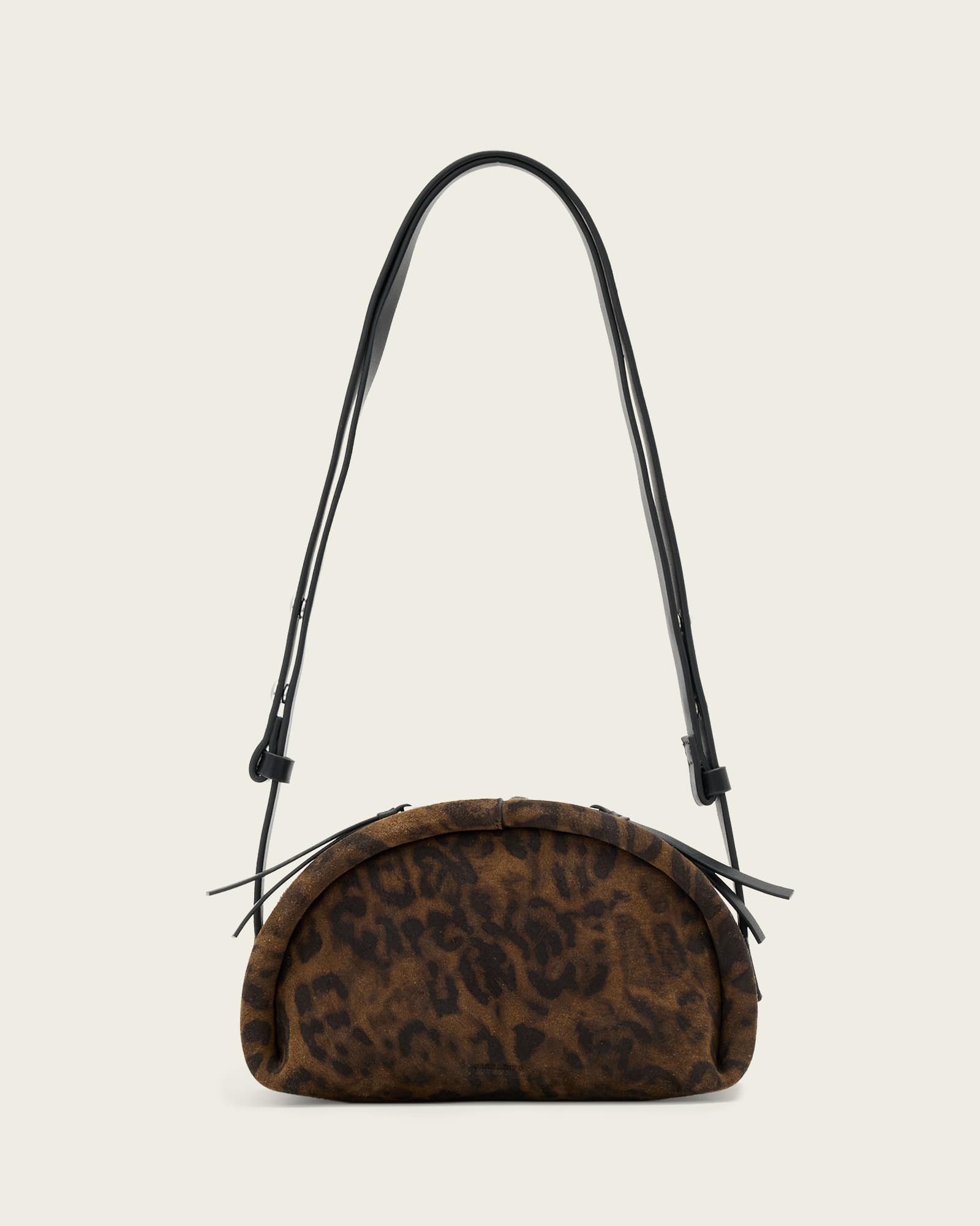 Allsaints Women's Brown Rosalie Leopard Leather Crossbody Bag, One Size