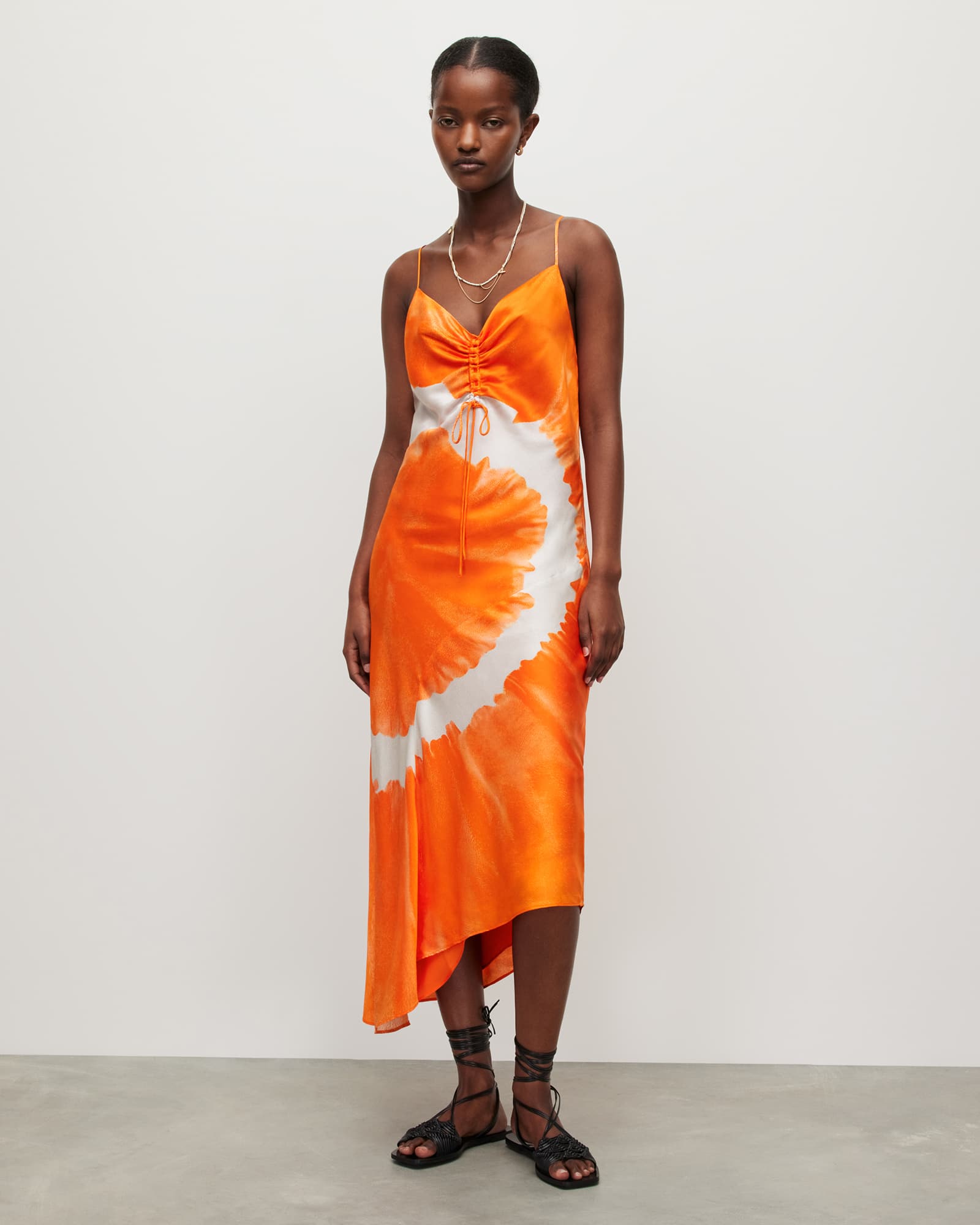 AllSaints Women's Alexia Silk Blend Mariana Midi Dress