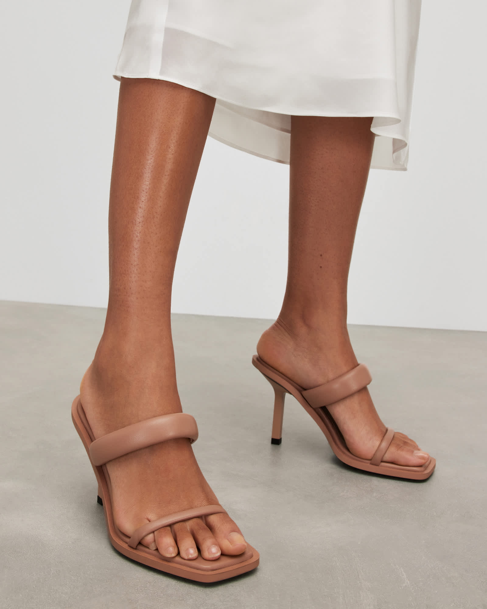 Allsaints Women's Light Ava Leather Heeled Sandals - Size  8