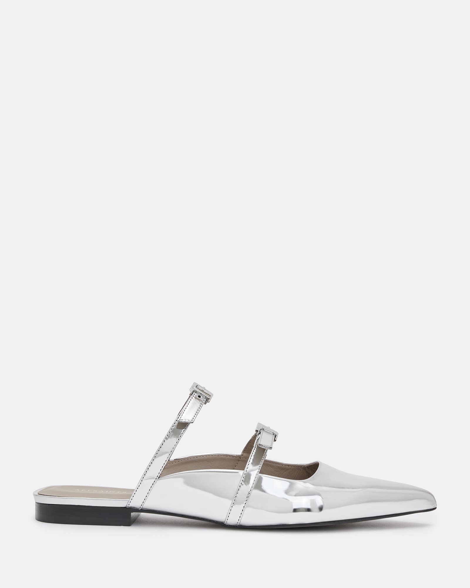 AllSaints Women's Shar Metallic Leather Flat Shoes