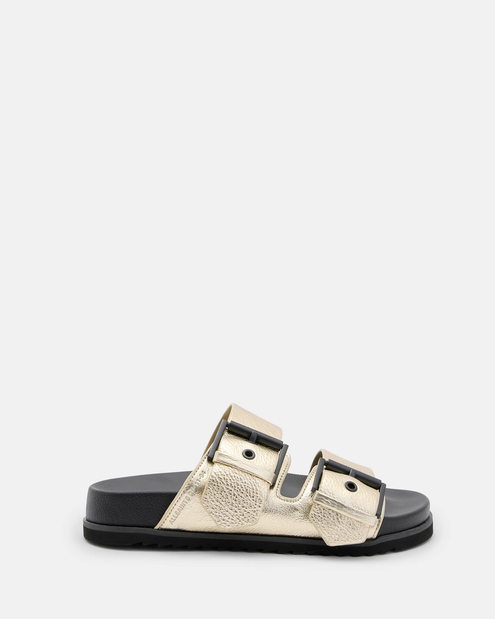 Allsaints Women's Sian Metallic Leather Buckle Sandals - Size  3