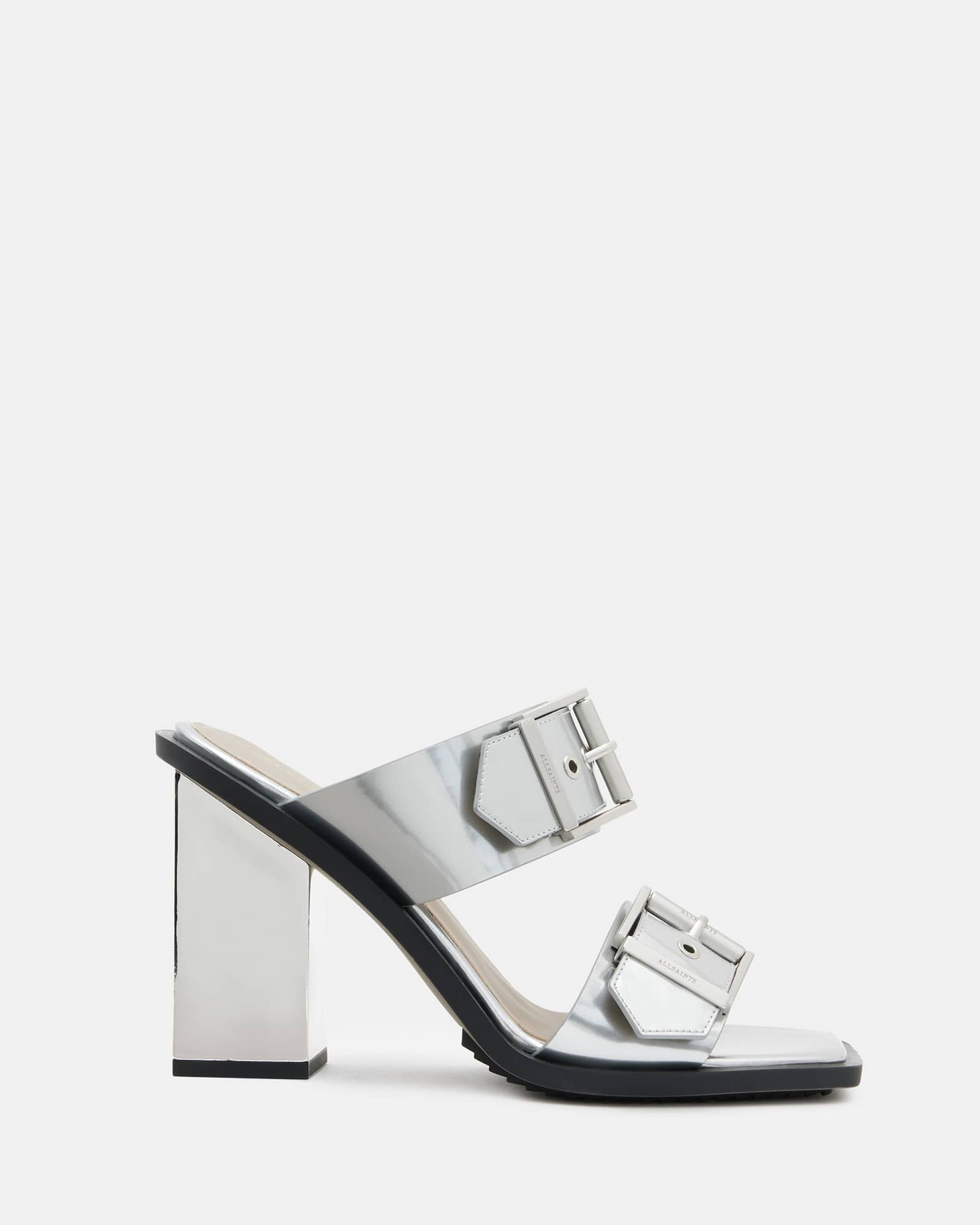 Allsaints Women's Camille Metallic Leather Block Heels - Size  8