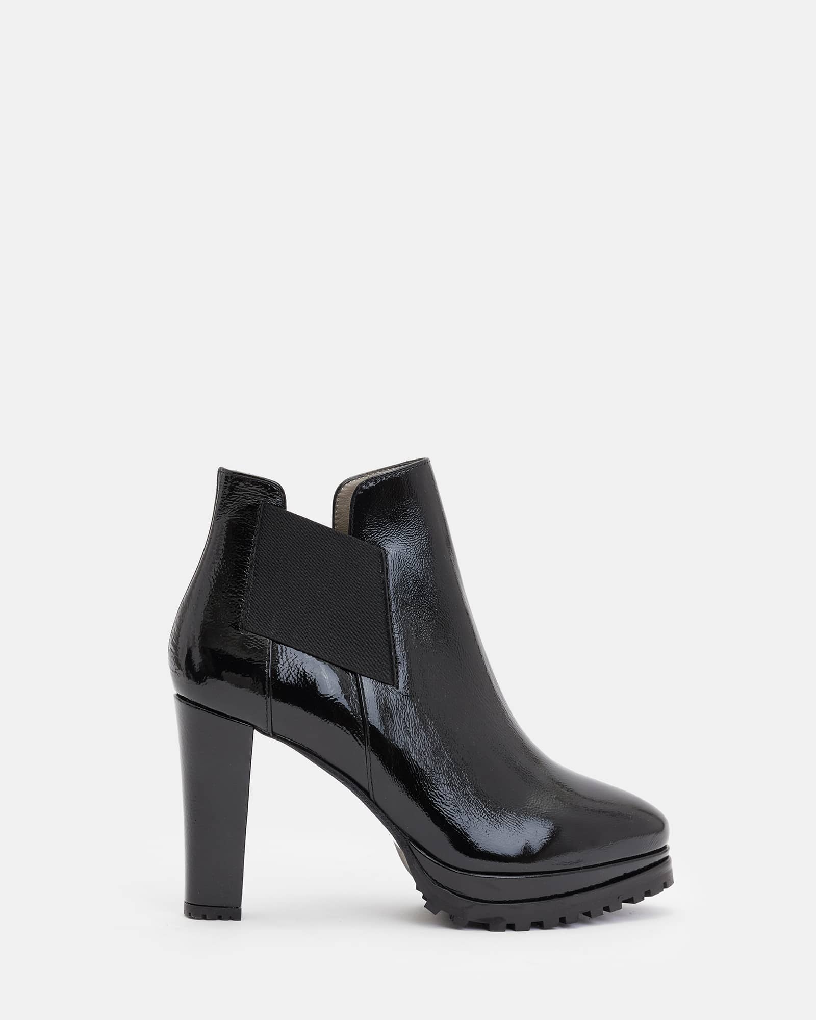 Allsaints Women's Sarris Patent Leather Block Heel Boots - Size  8