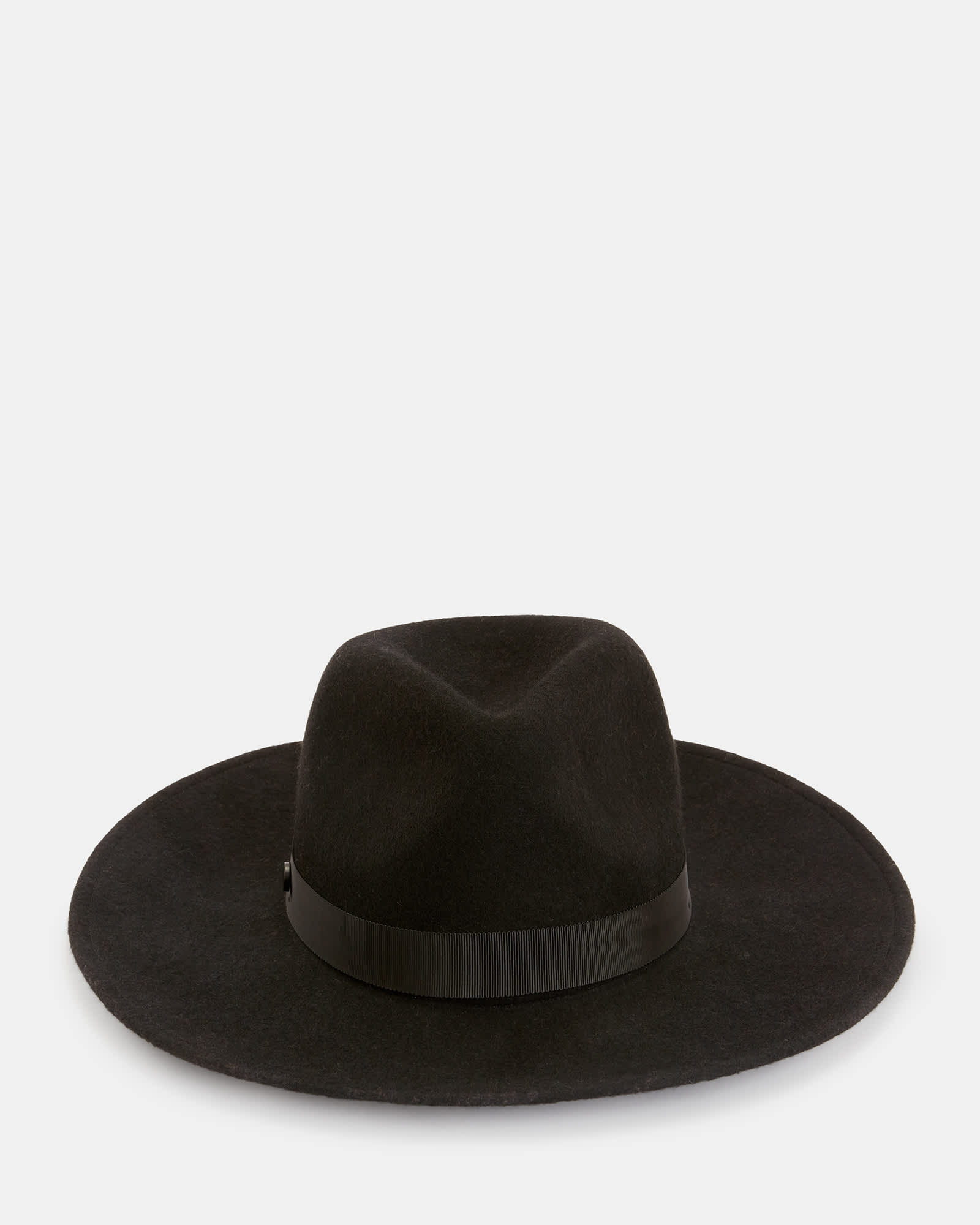 AllSaints Wool Anita Leopard Print Brim Fedora Hat