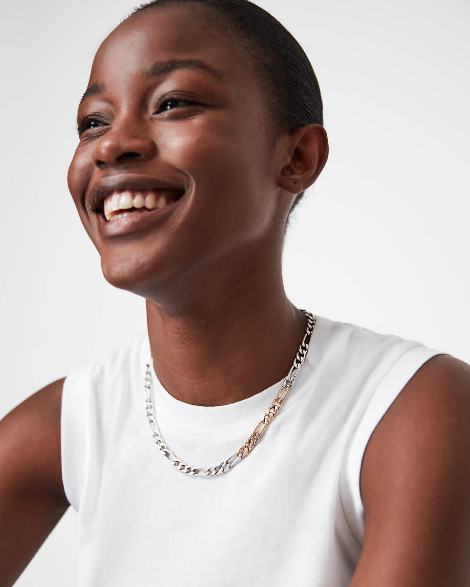AllSaints Women's Brass Mix Chain Link Necklace, Size: One Size