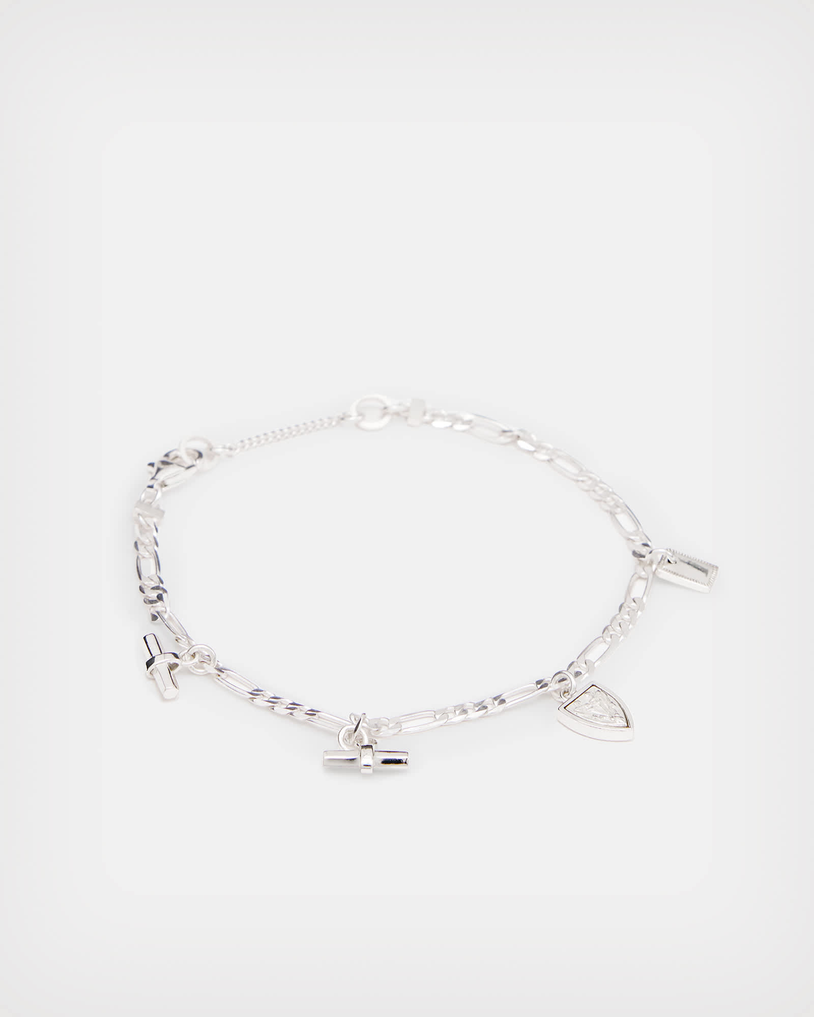 AllSaints Women's Sterling Silver Andra Sterling Silver Charm Bracelet, Size: One Size