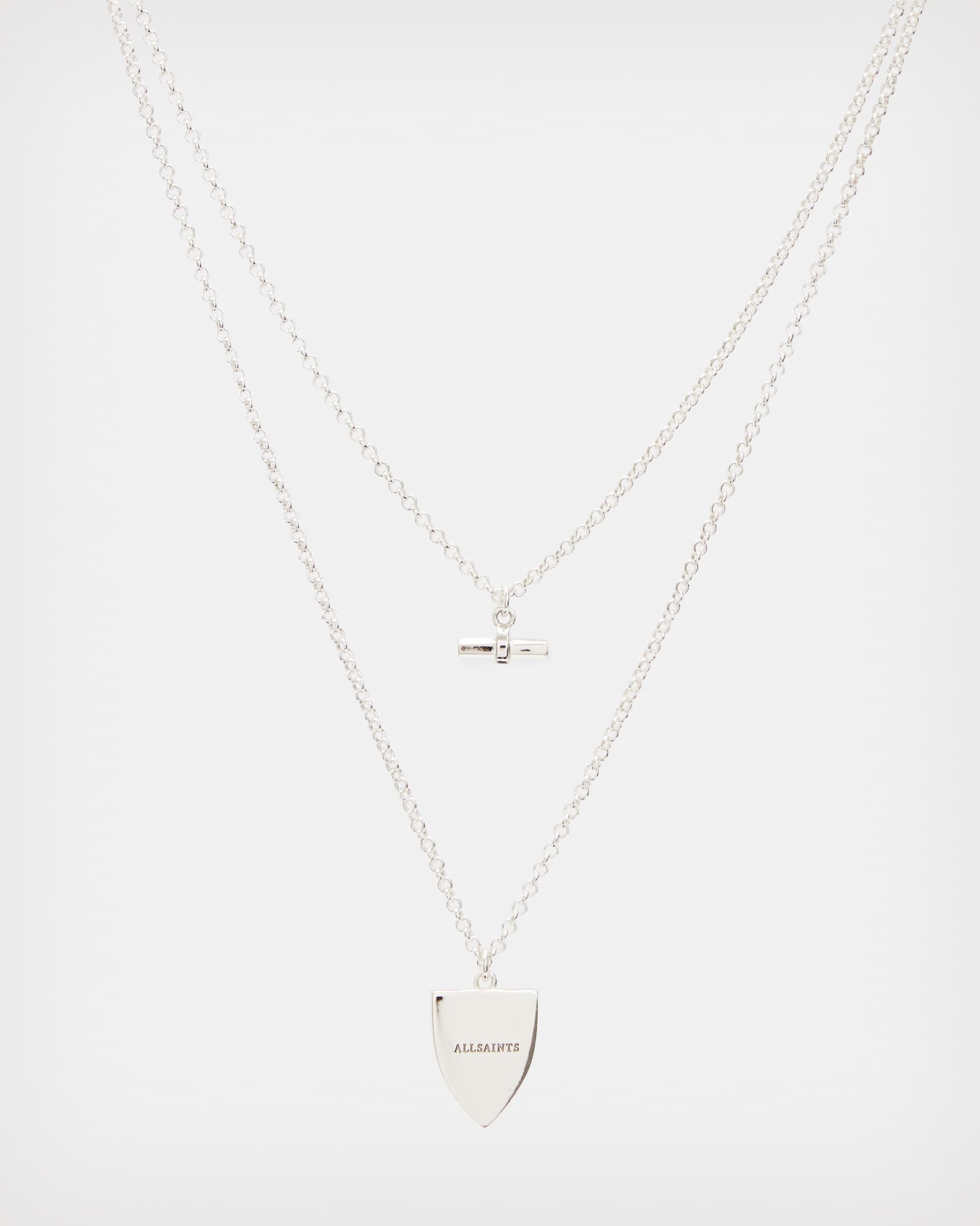 AllSaints Lace Marcia Sterling Silver Charm Necklace, Size: One Size