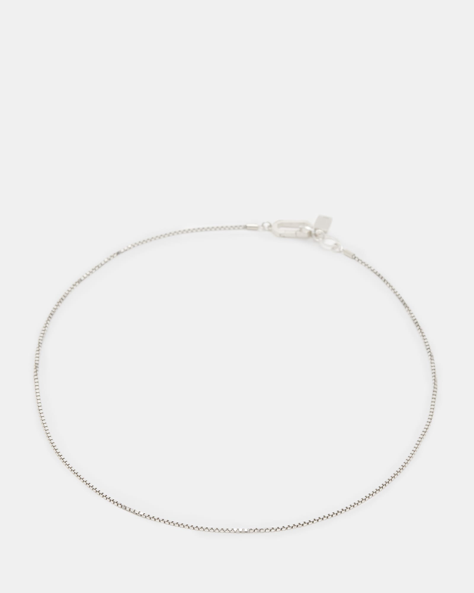 AllSaints Women's Sterling Silver Box Chain Fine Sterling Silver Necklace