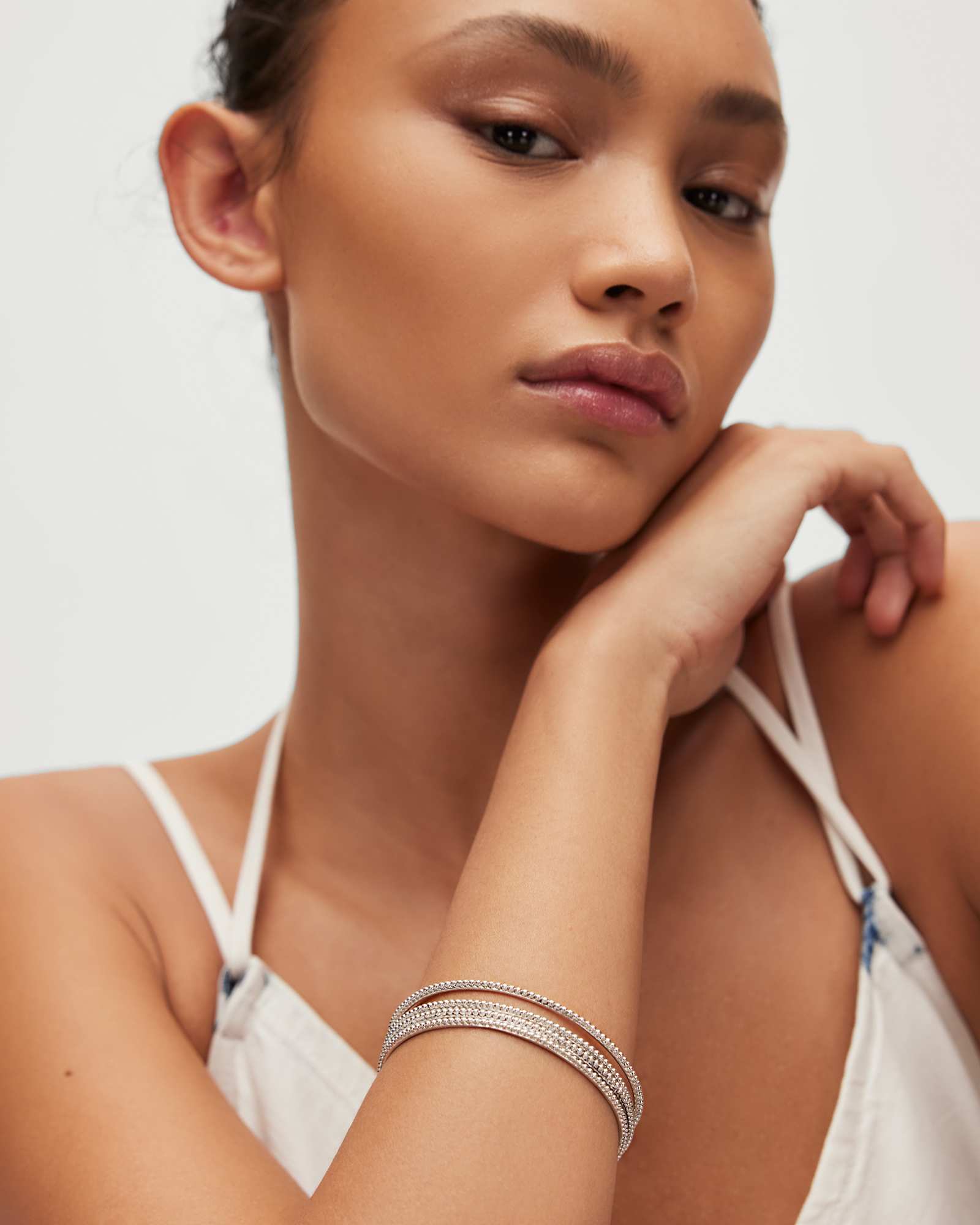 AllSaints Brass Sinead Ball Bangle Set