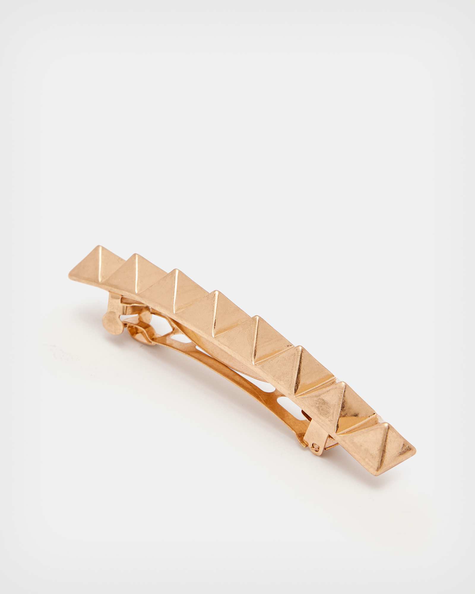 AllSaints Brass Pyramid French Barrette Hair Clip Set