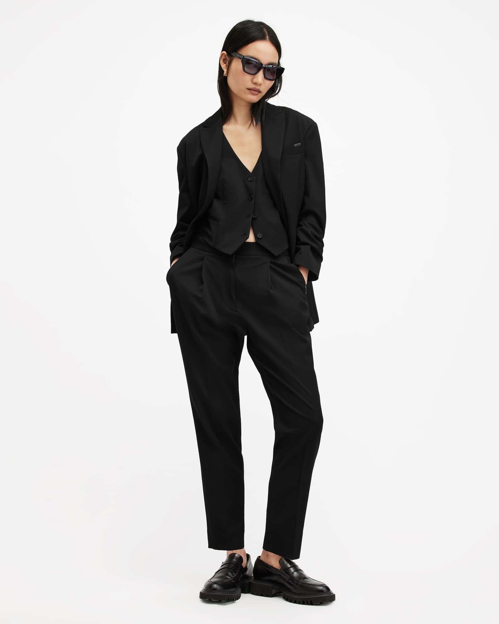 Allsaints Women's Nellie Slim Fit Tapered Trousers - Size  10