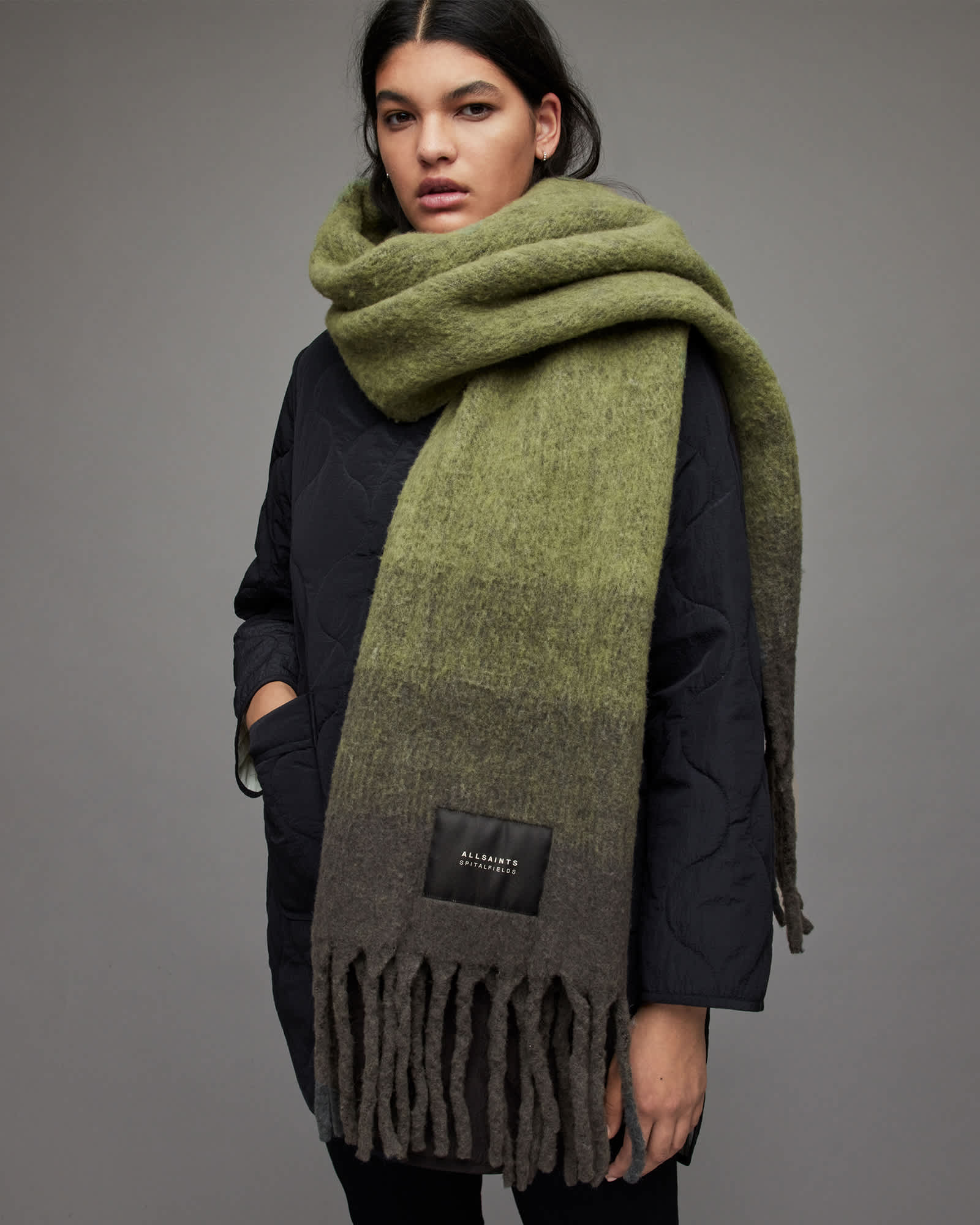 AllSaints Wool Blend Ombre Blanket Scarf, Size: One Size